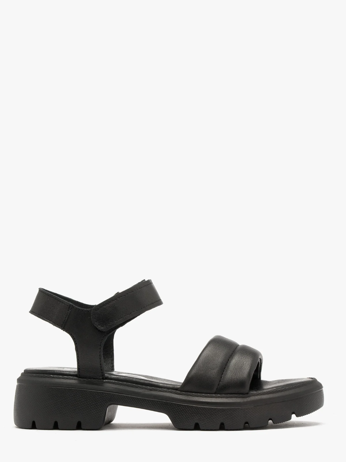 Czarne sandały zapinane na rzepy
