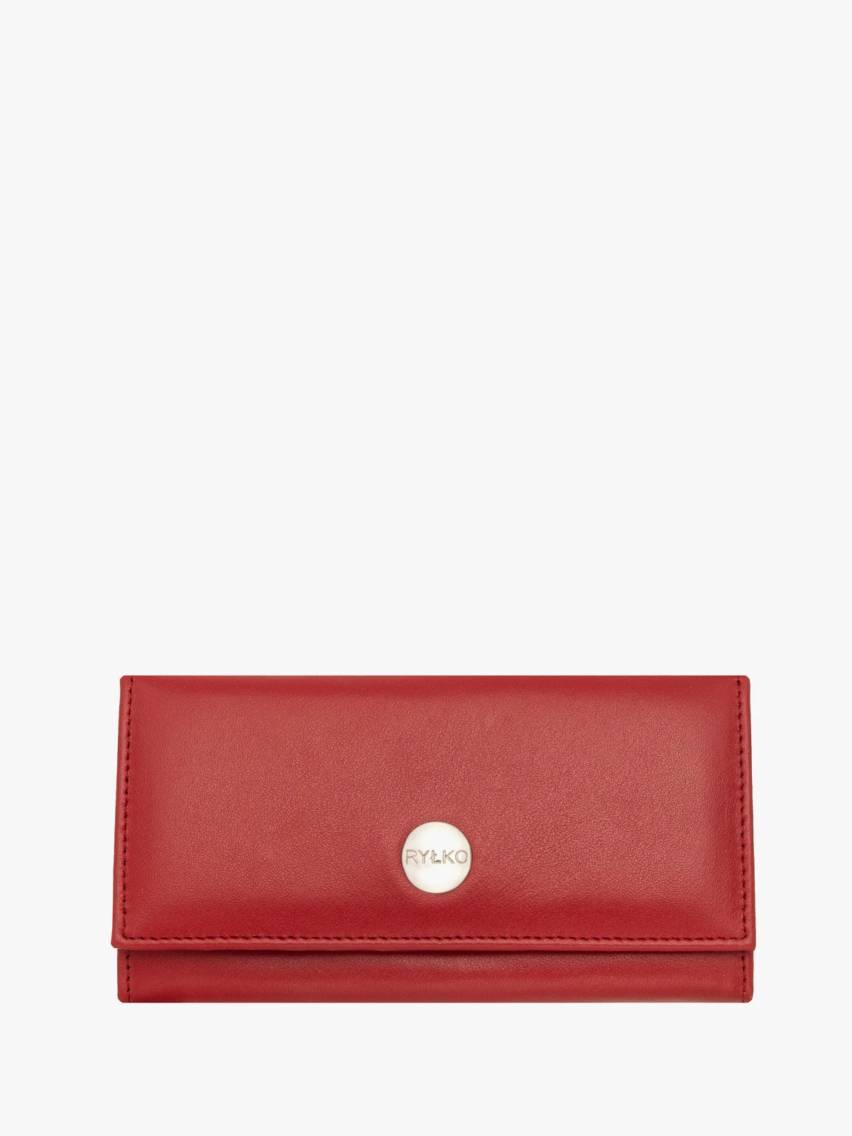 Skórzany czerwony portfel damski