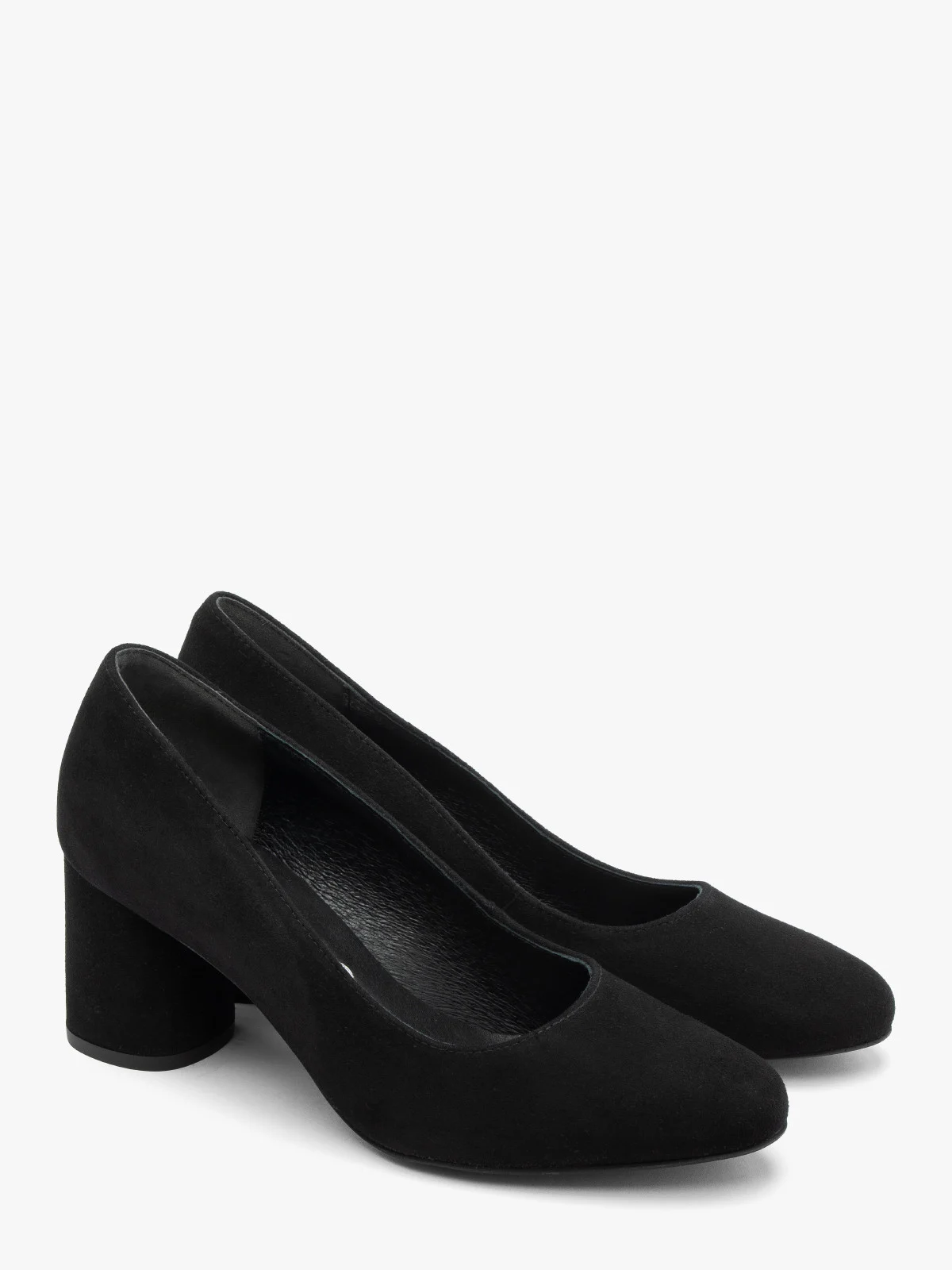 Czarne, welurowe czółenka damskie