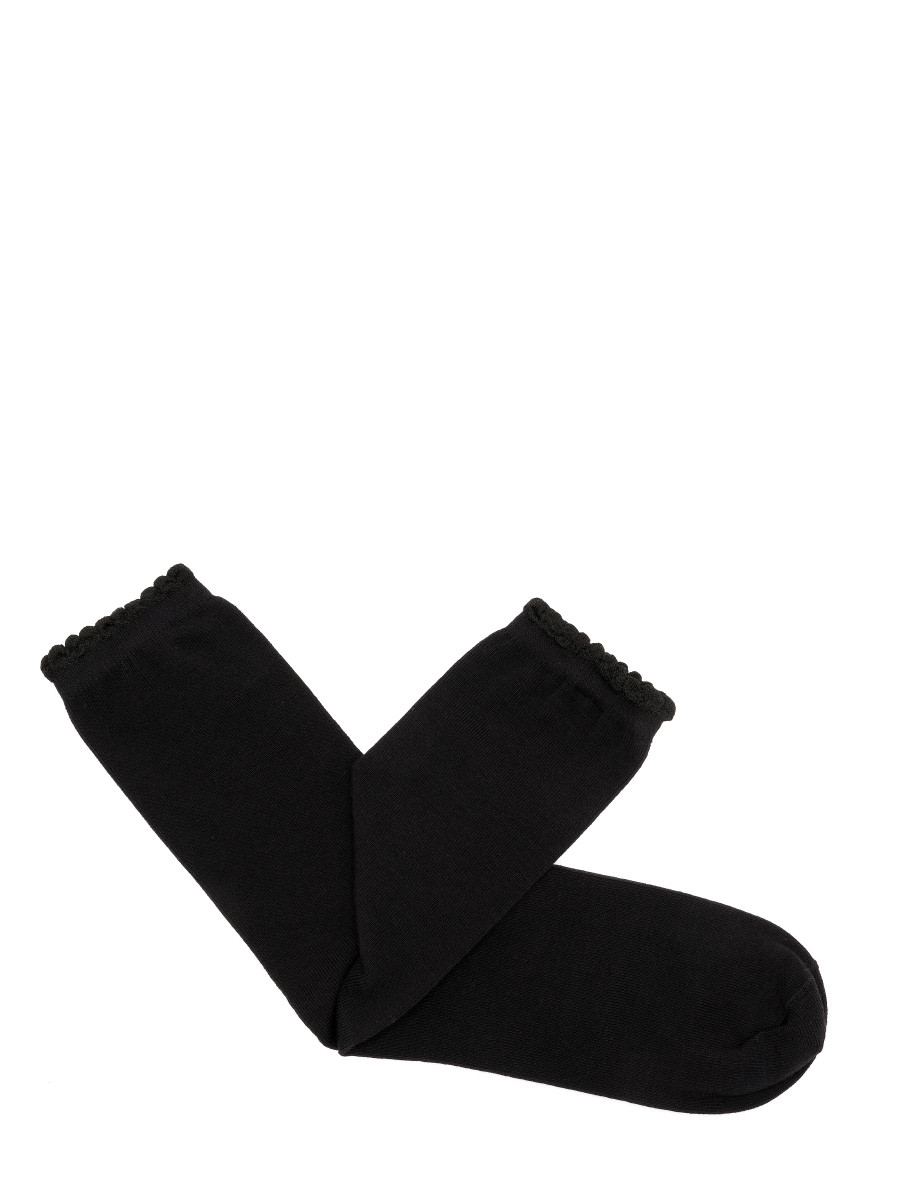 Czarne skarpety bawełniane z falbanką