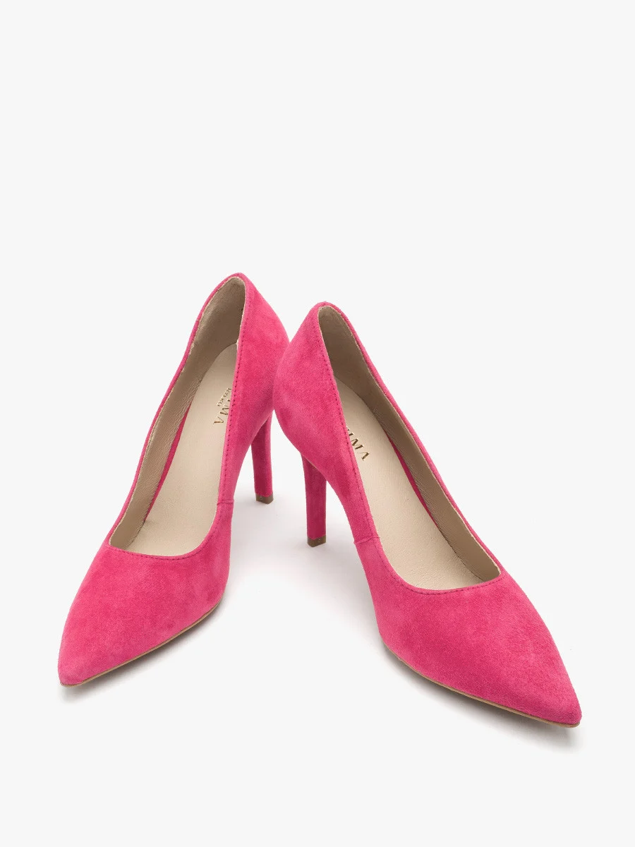 Czółenka w kolorze fuksji na wysokiej szpilce