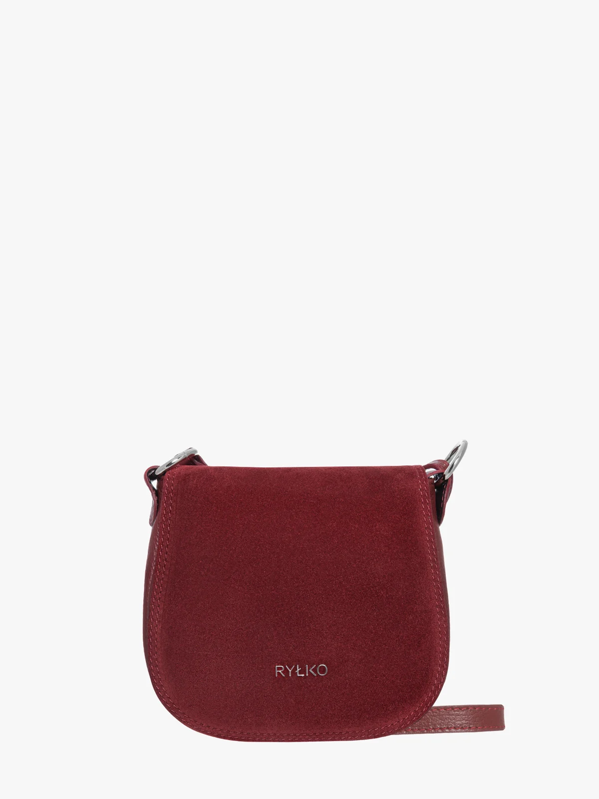 Bordowa torebka typu listonoszka z klapą