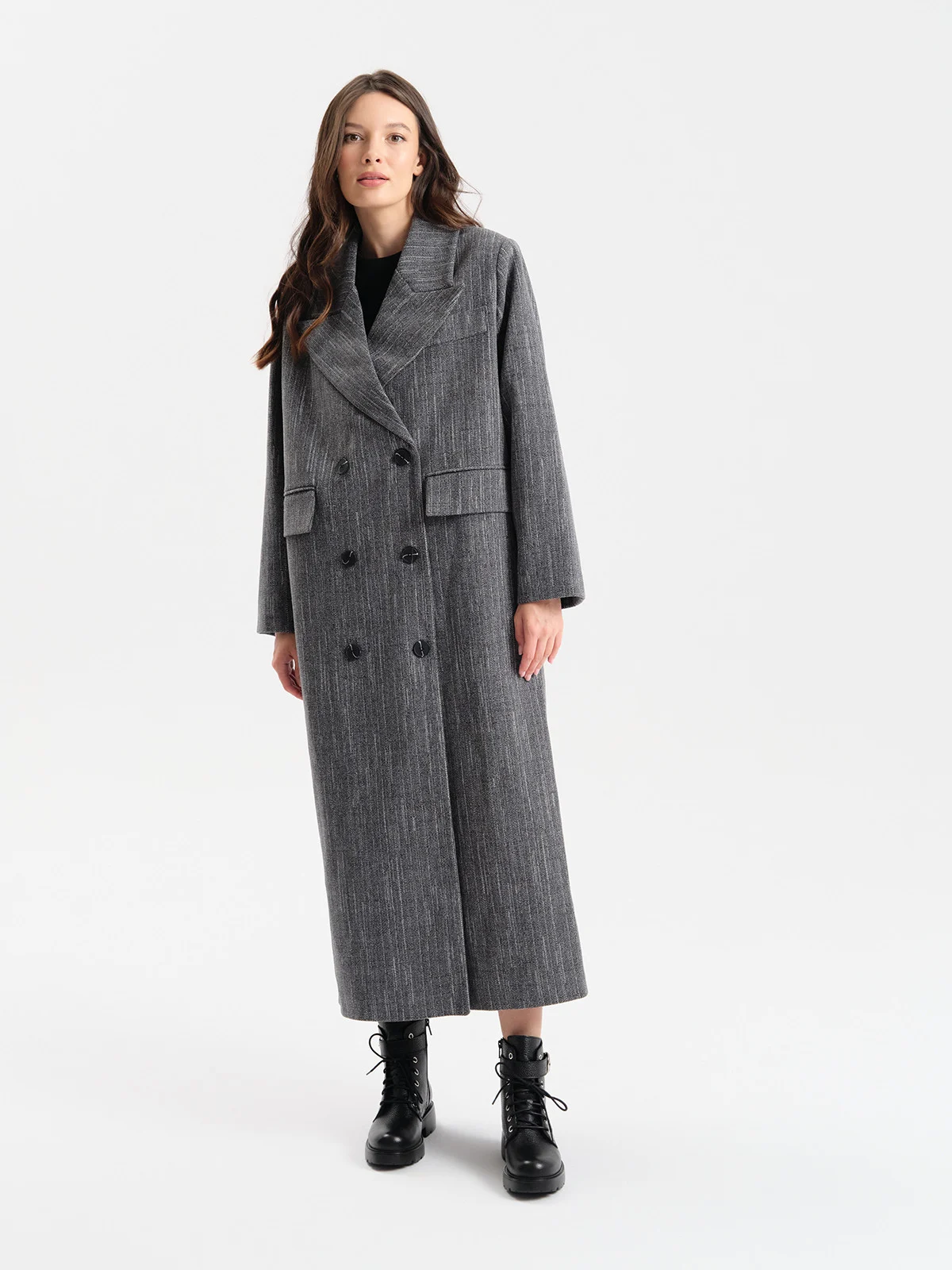 Czarne trzewiki damskie z ozdobną sprzączką