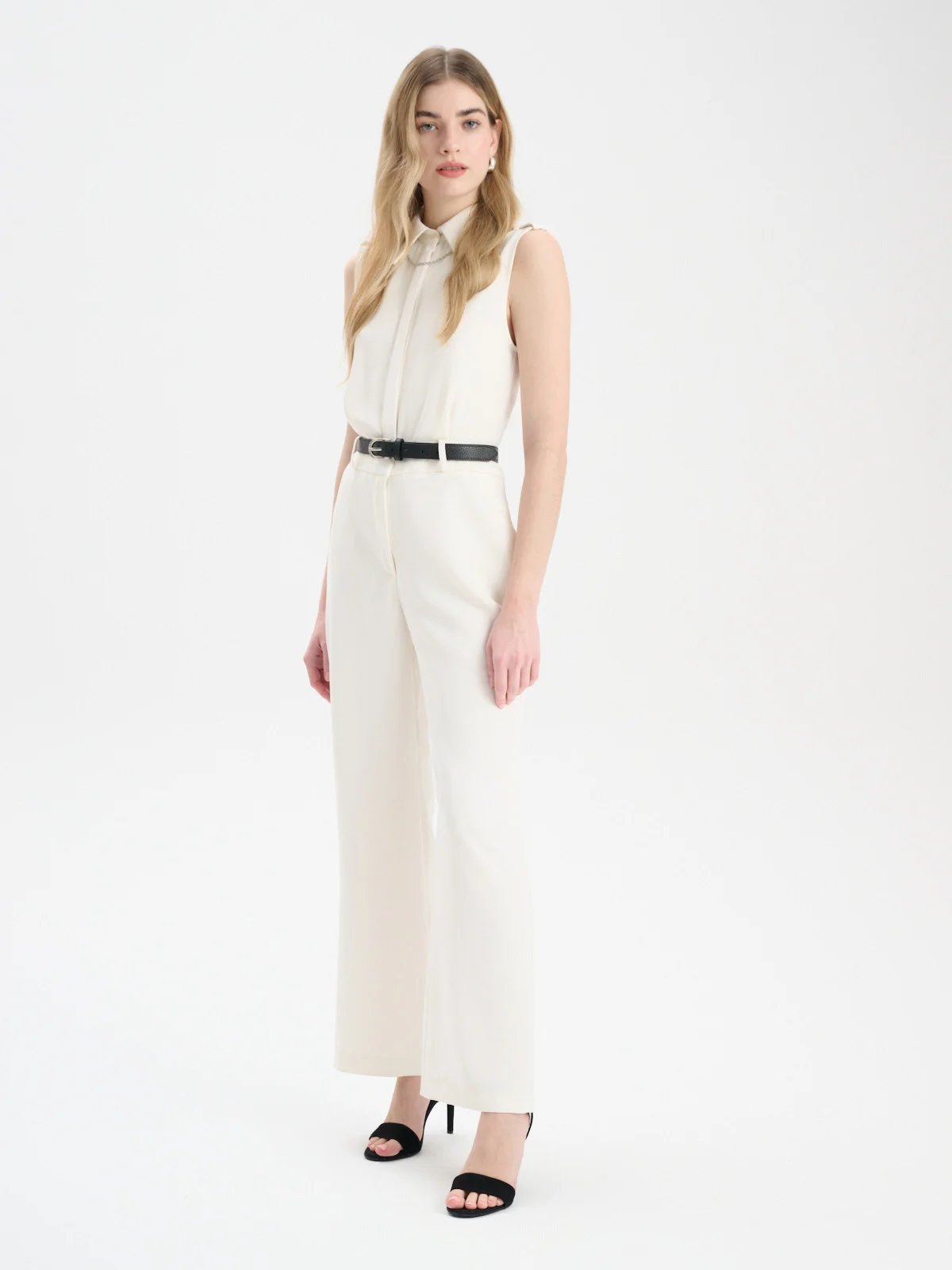 Czarne sandały na wysokiej szpilce