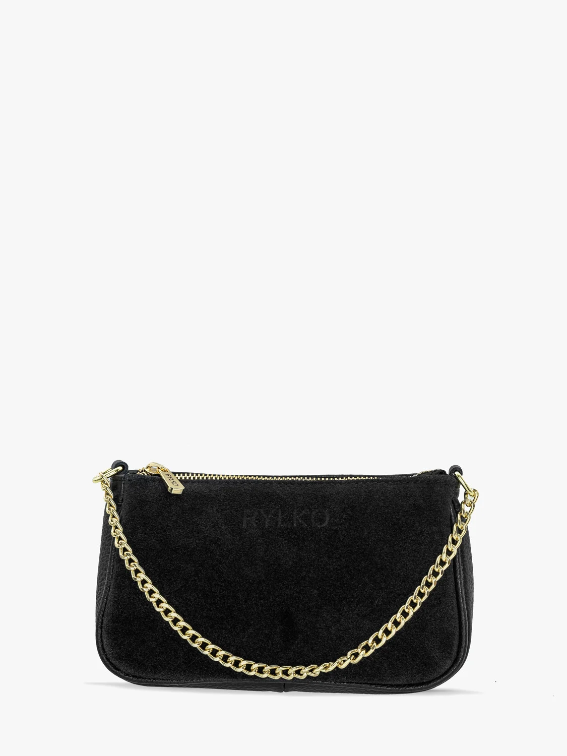 Czarna torebka ze złotym łańcuszkiem