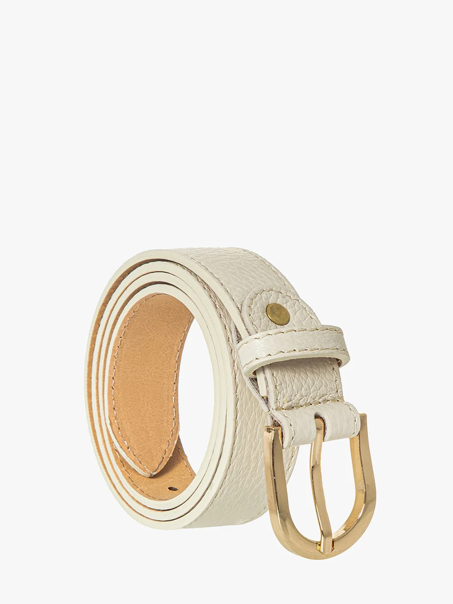 Kremowy pasek damski