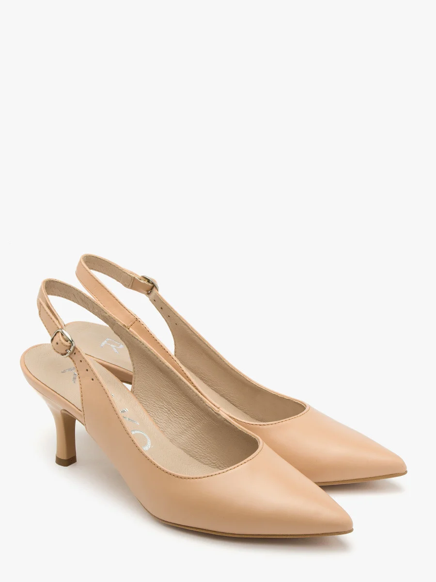 Beżowe czółenka z odkrytą piętą