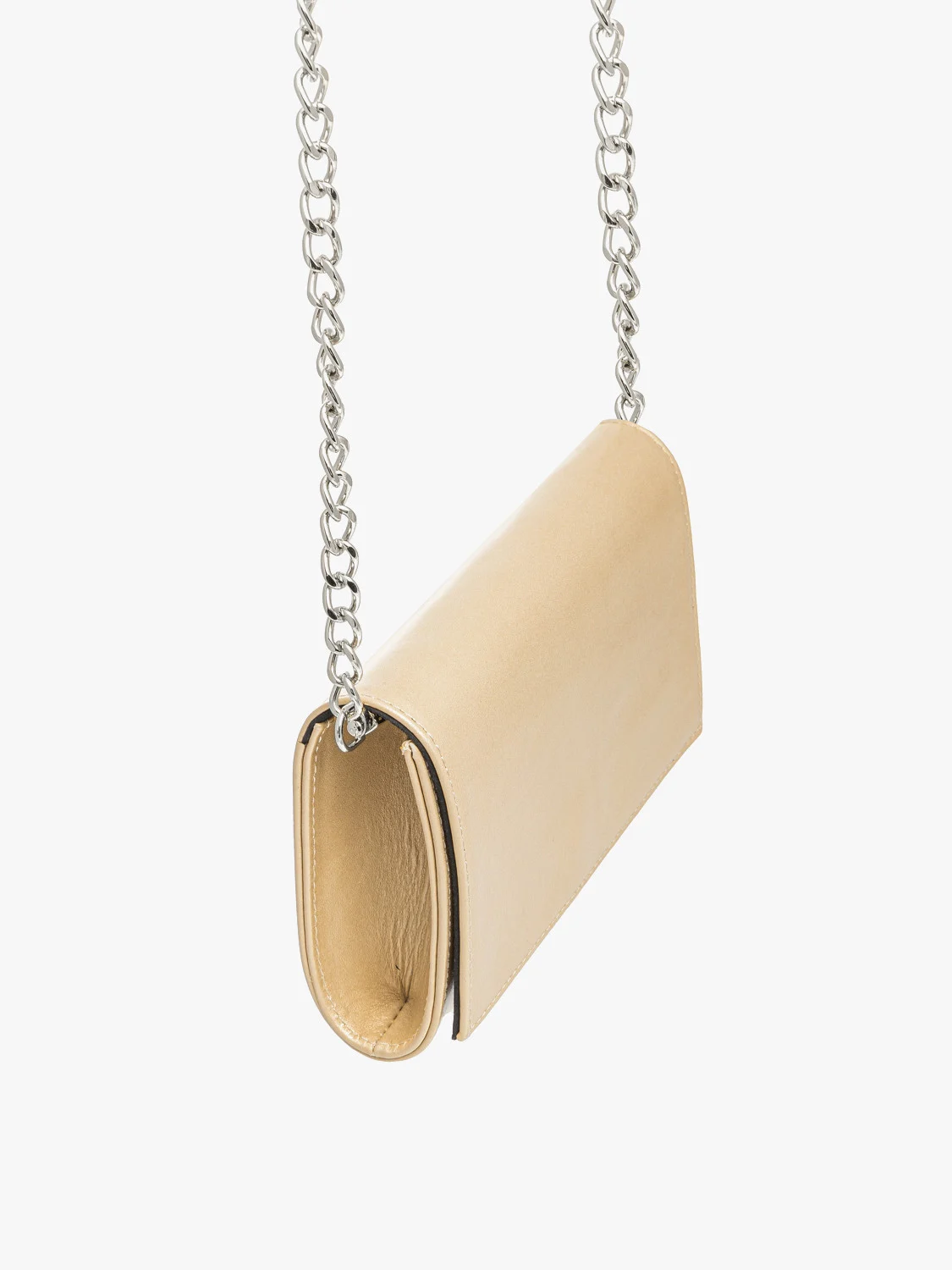 Mała złota torebka typu kopertówka