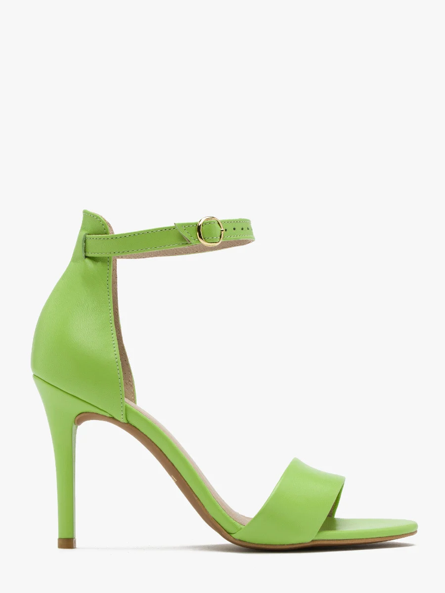 Zielone sandały na wysokiej szpilce