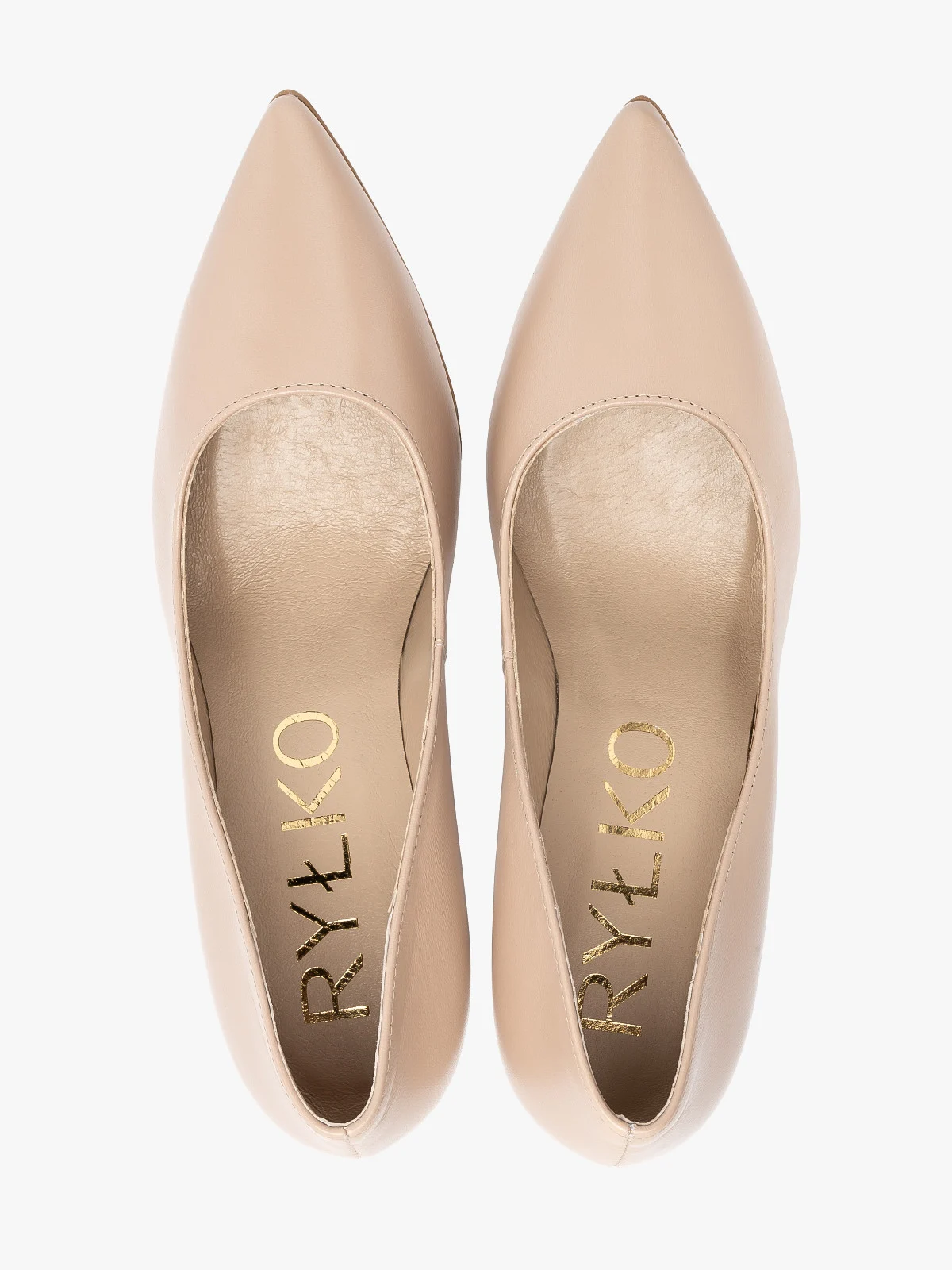 Beżowe czółenka na grubej szpilce