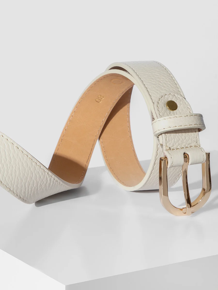 Kremowy pasek damski