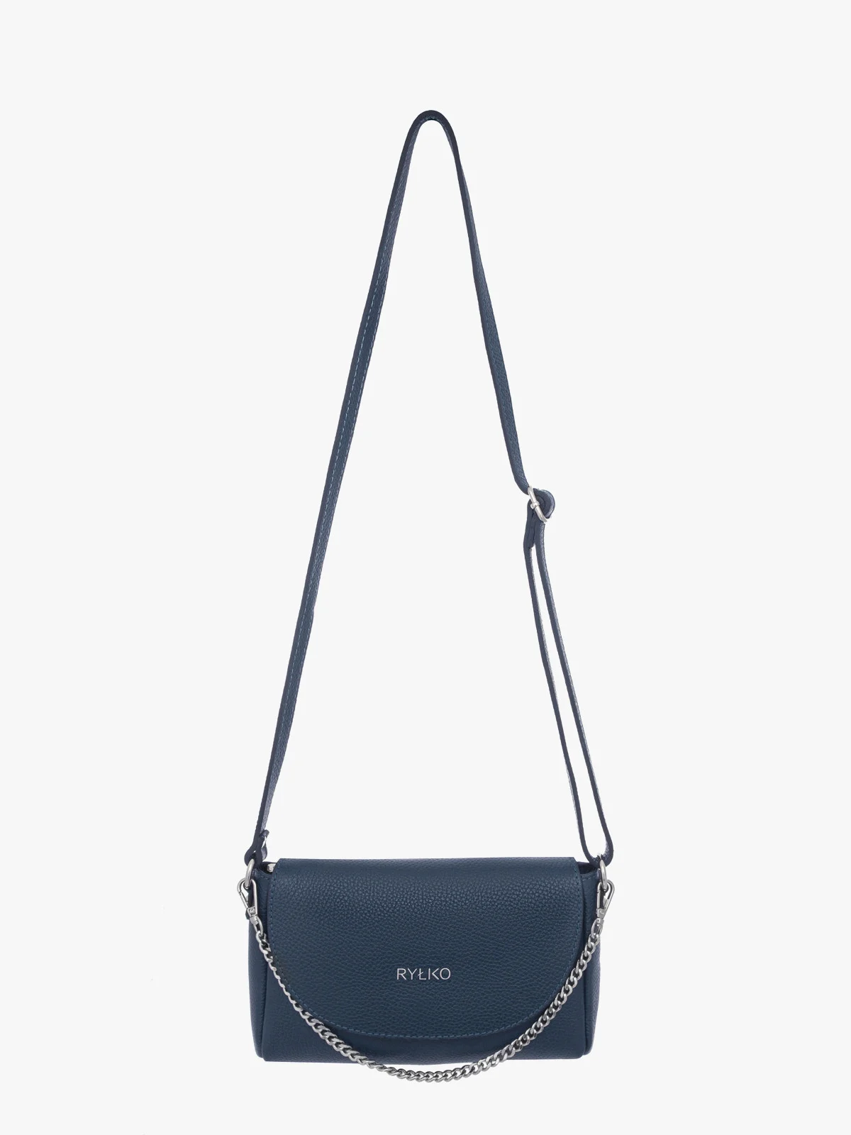 Granatowa torebka damska z łańcuszkiem