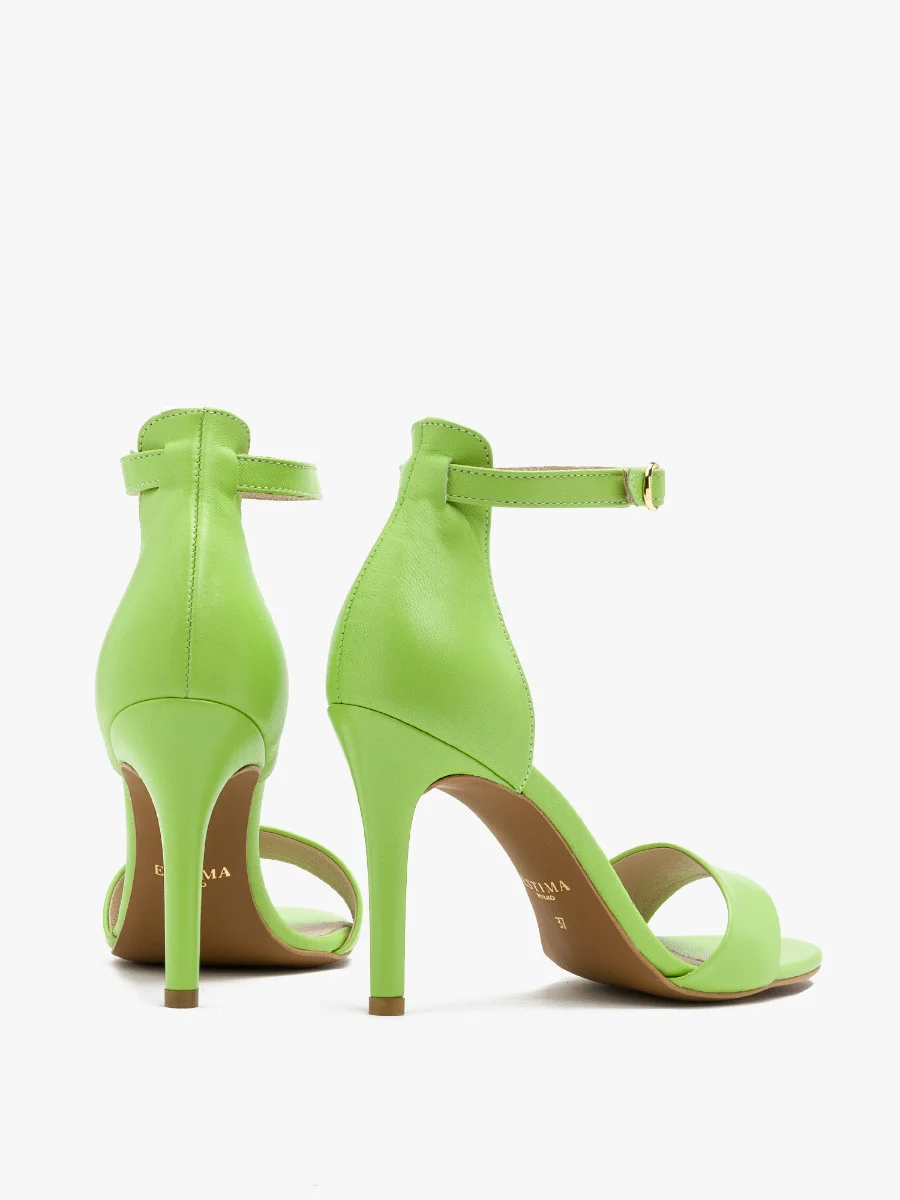 Zielone sandały na wysokiej szpilce