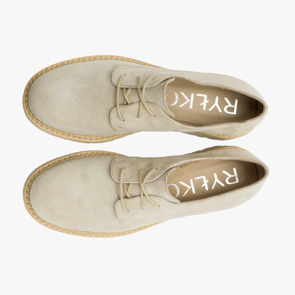 Beżowe półbuty z ozdobnym otokiem