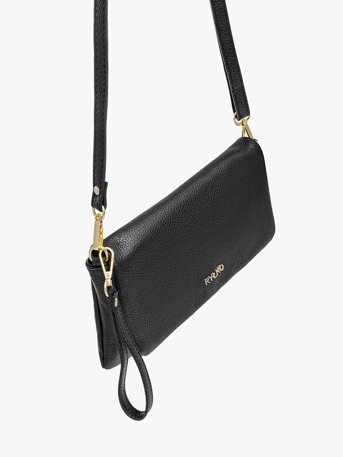 Mała, czarna torebka z poręczną rączką