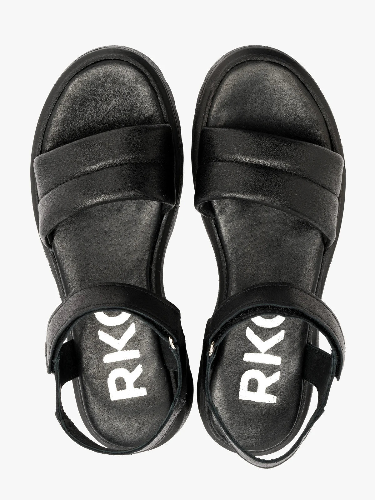 Czarne sandały zapinane na rzepy