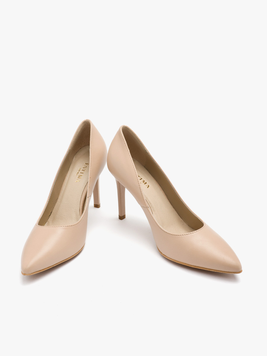 Beżowe czółenka na wysokiej szpilce