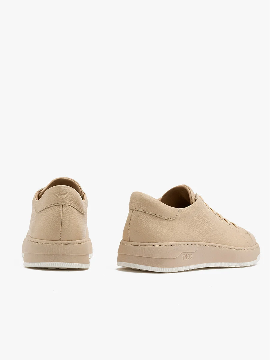 Beżowe półbuty sportowe na dwukolorowym spodzie