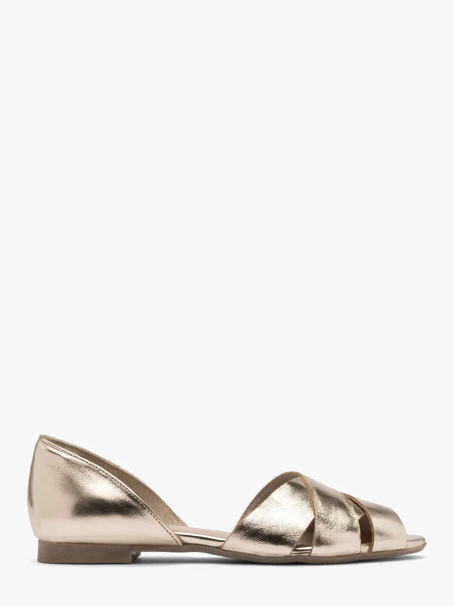 Platynowe baleriny z zakrytą piętą