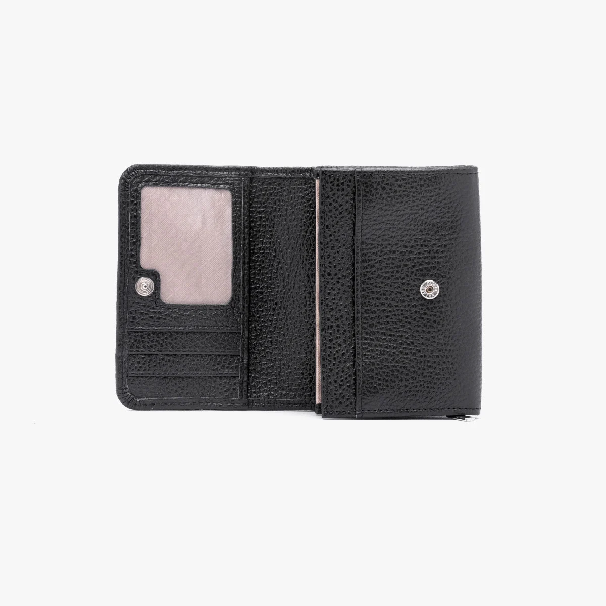 Czarny portfel ze srebrnym detalem