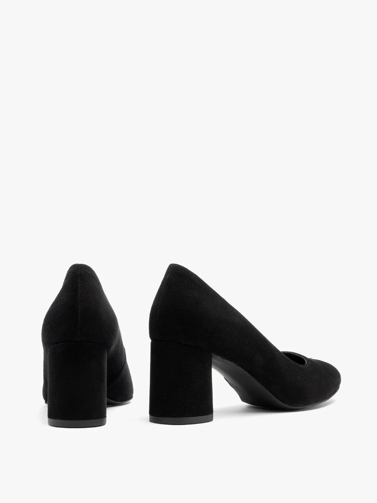 Czarne, welurowe czółenka damskie