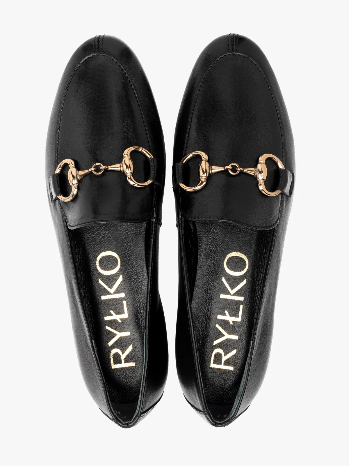 Czarne mokasyny z klamerką