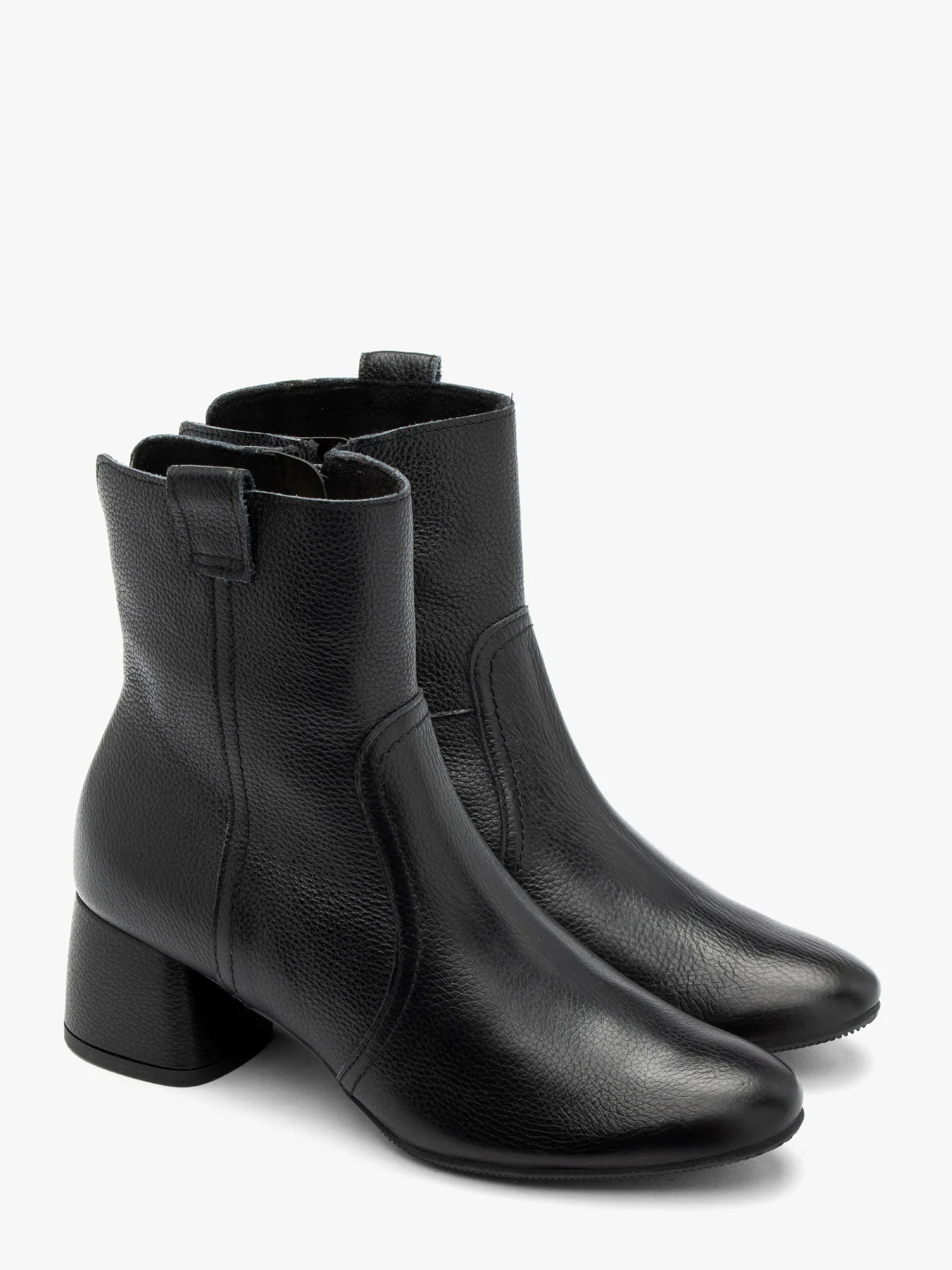 Czarne botki damskie na niskim klocku