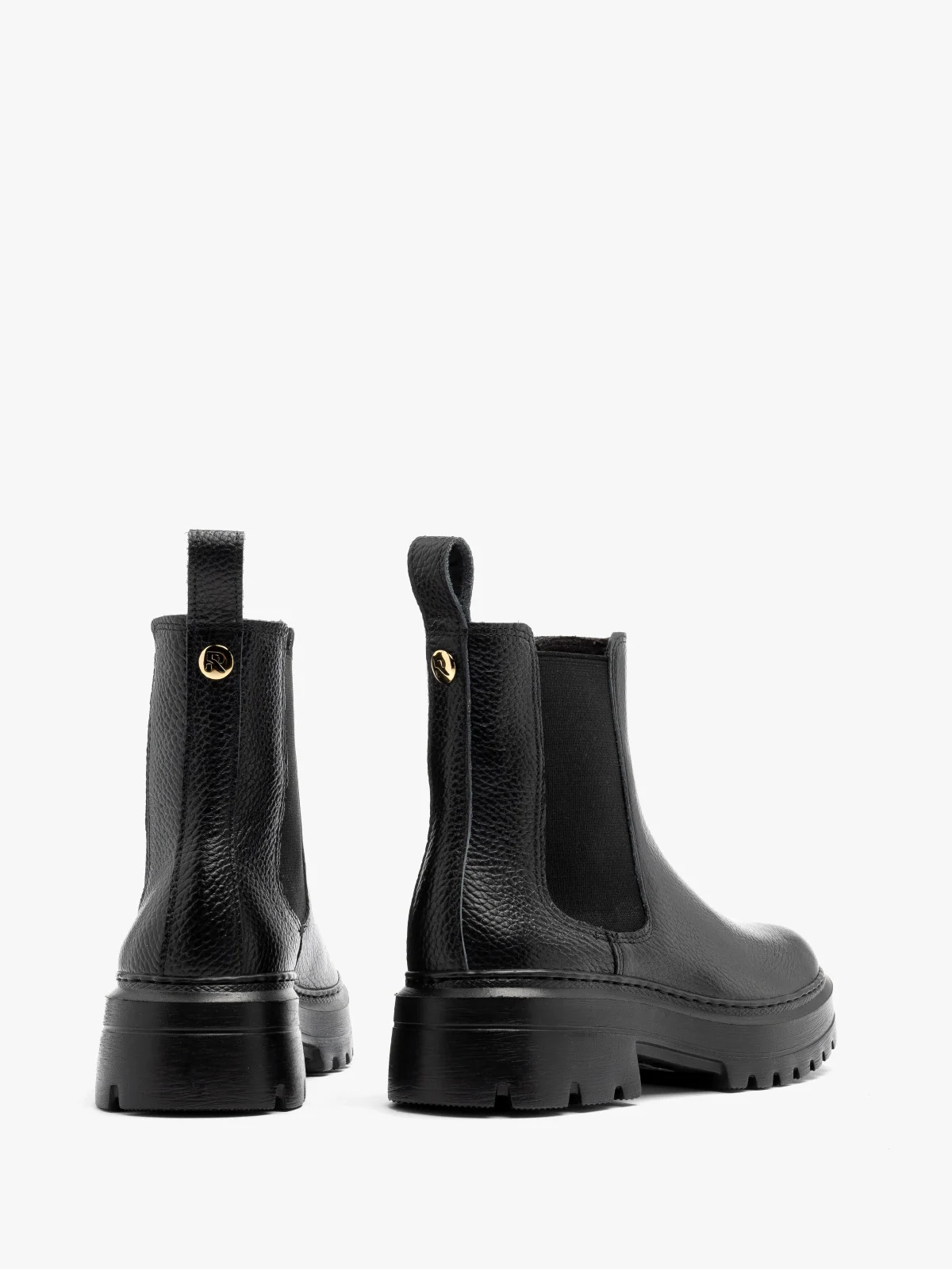 Czarne sztyblety damskie na grubej podeszwie