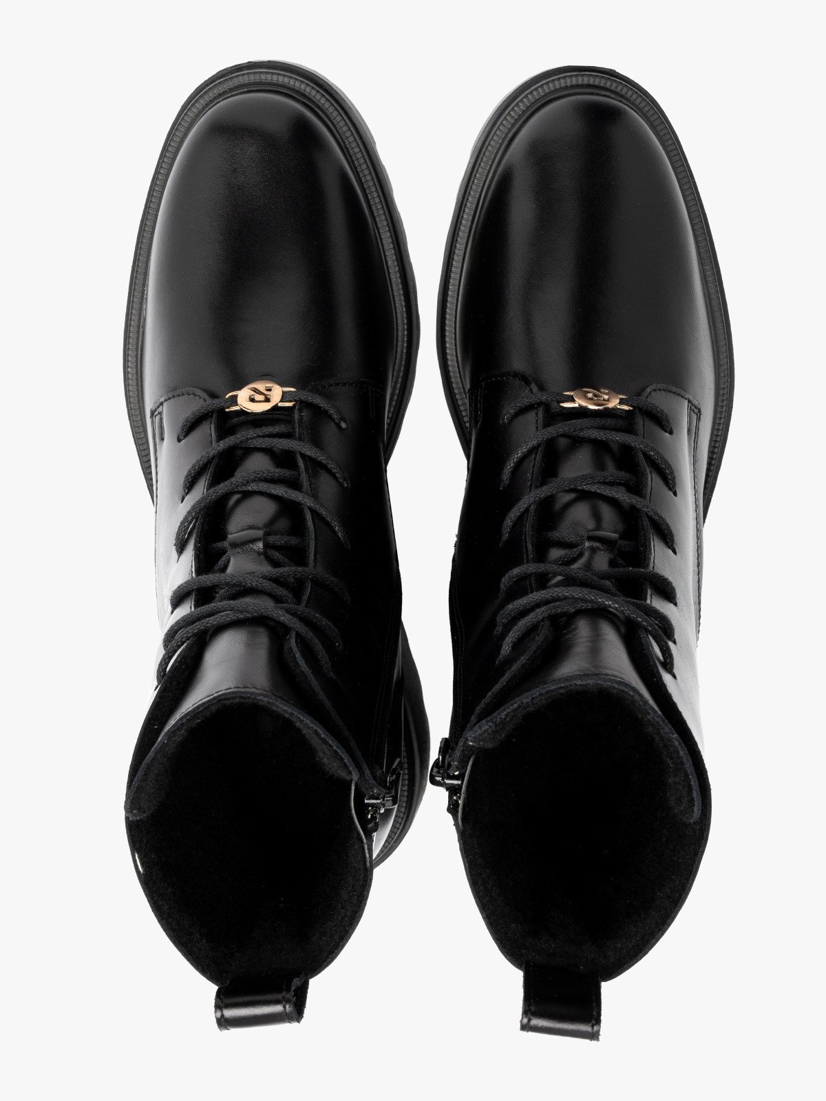 Czarne trzewiki damskie na masywnym spodzie