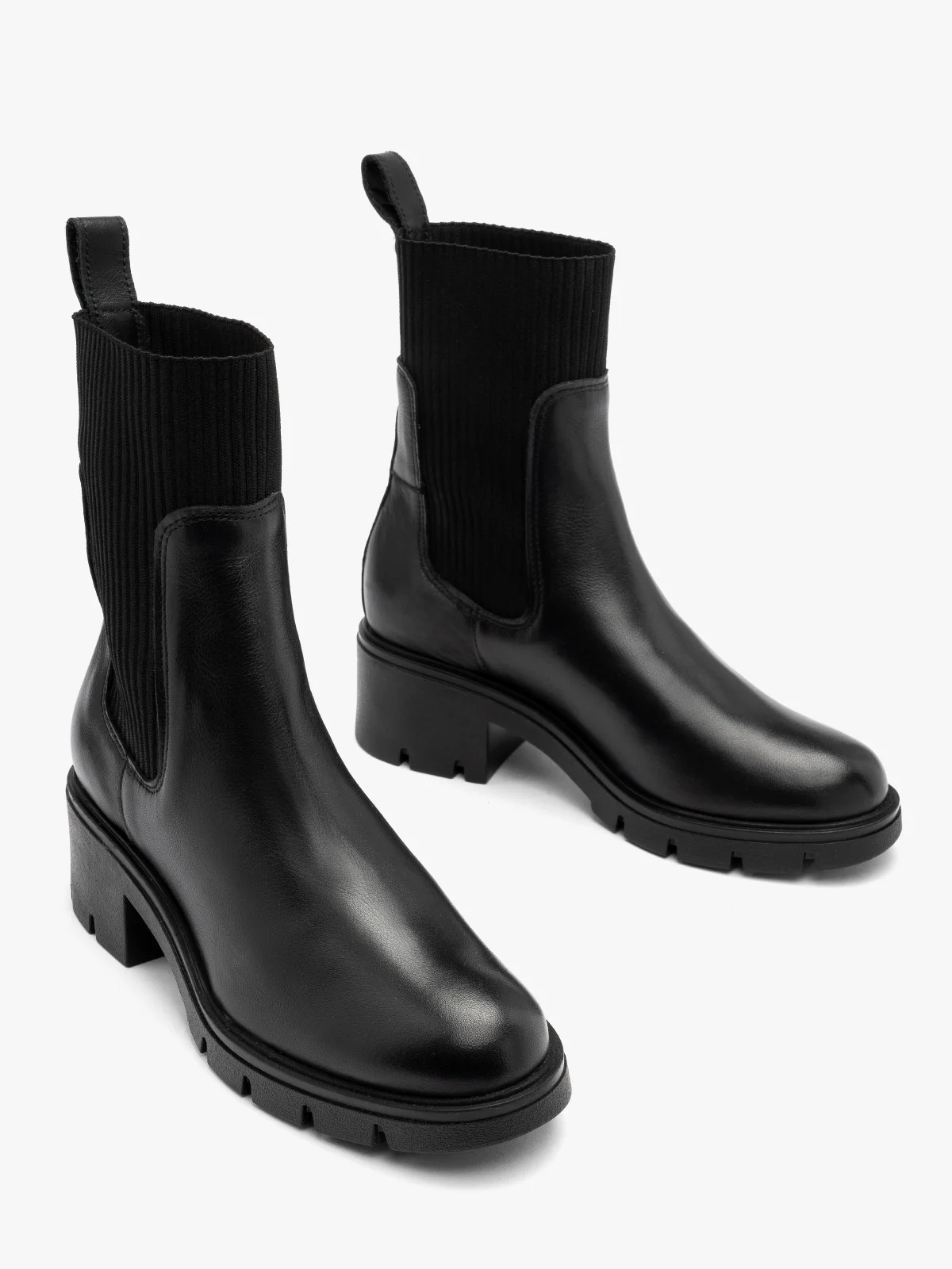 Czarne sztyblety damskie z ozdobną gumą