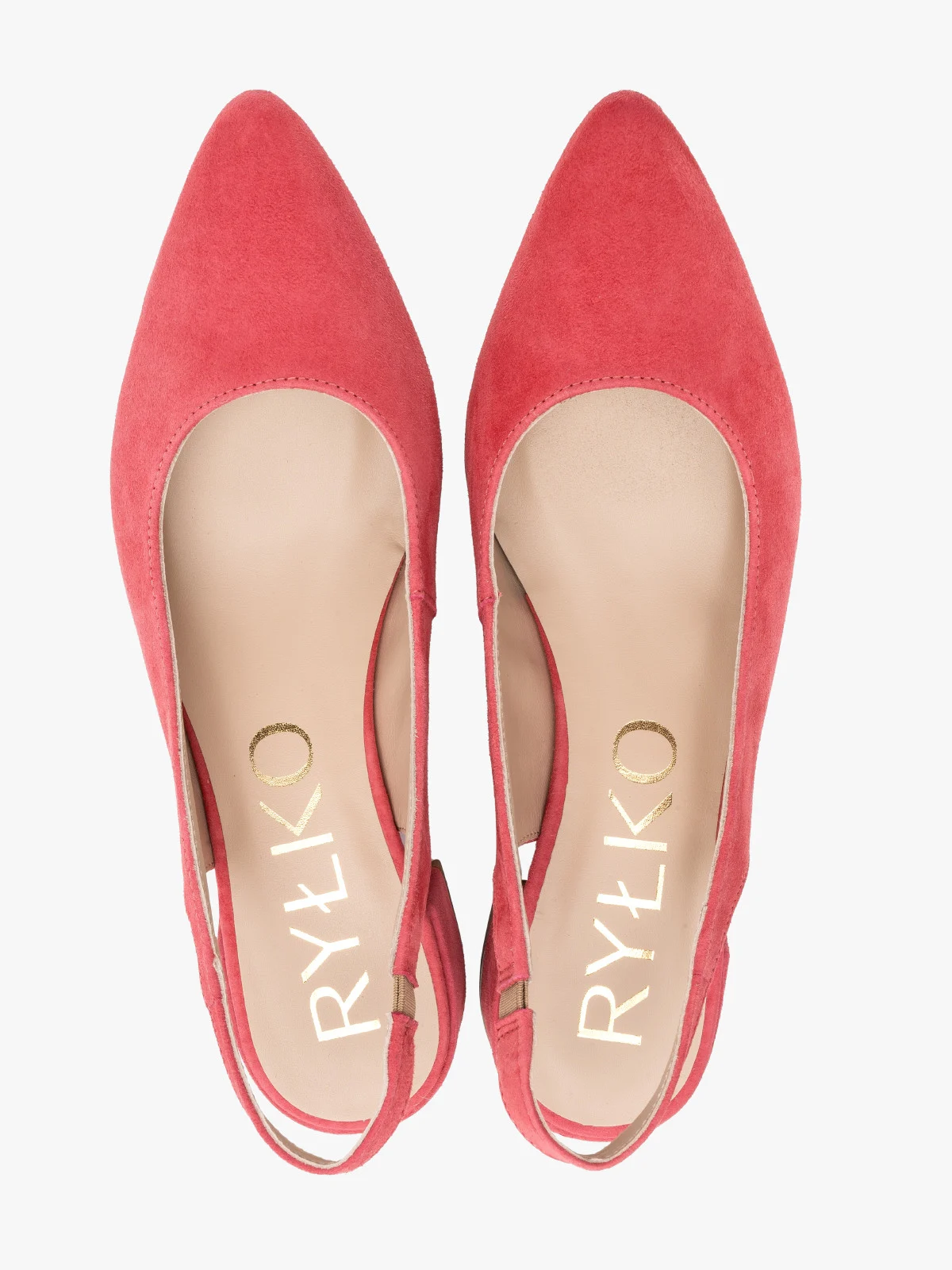 Różowe czółenka damskie z otwartą piętą