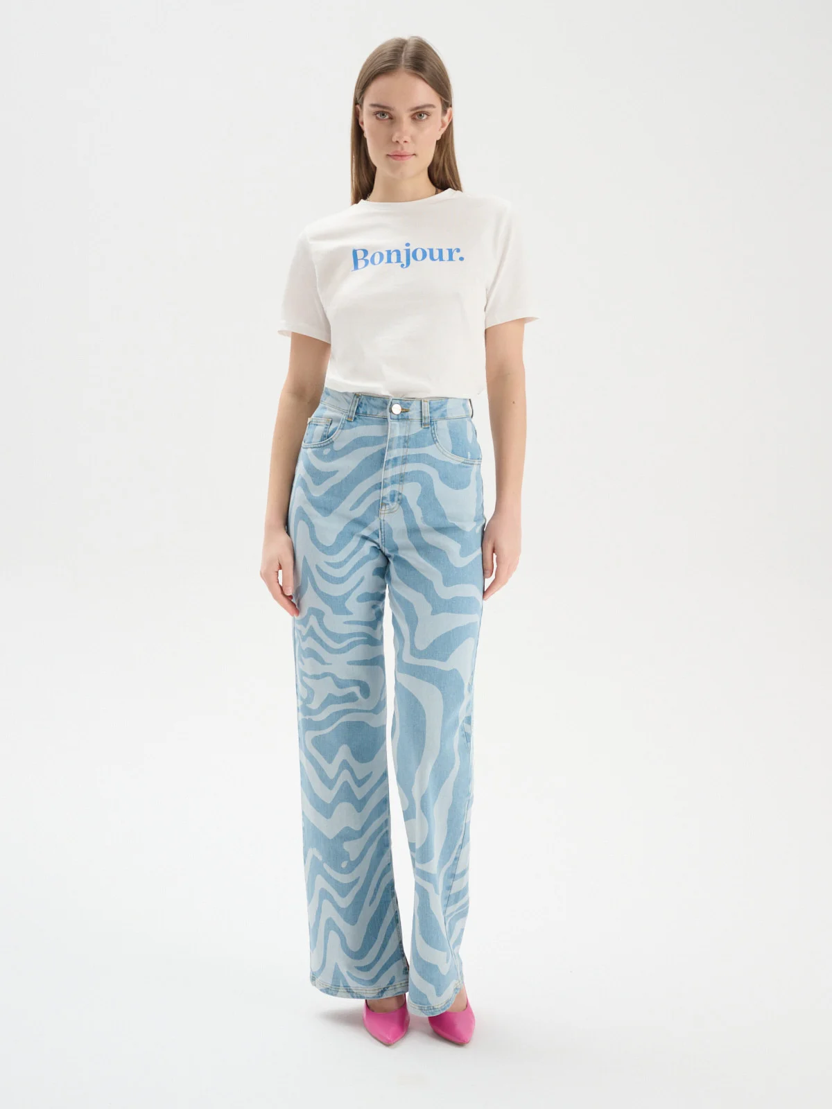 Czółenka na wysokim obcasie w kolorze fuksji