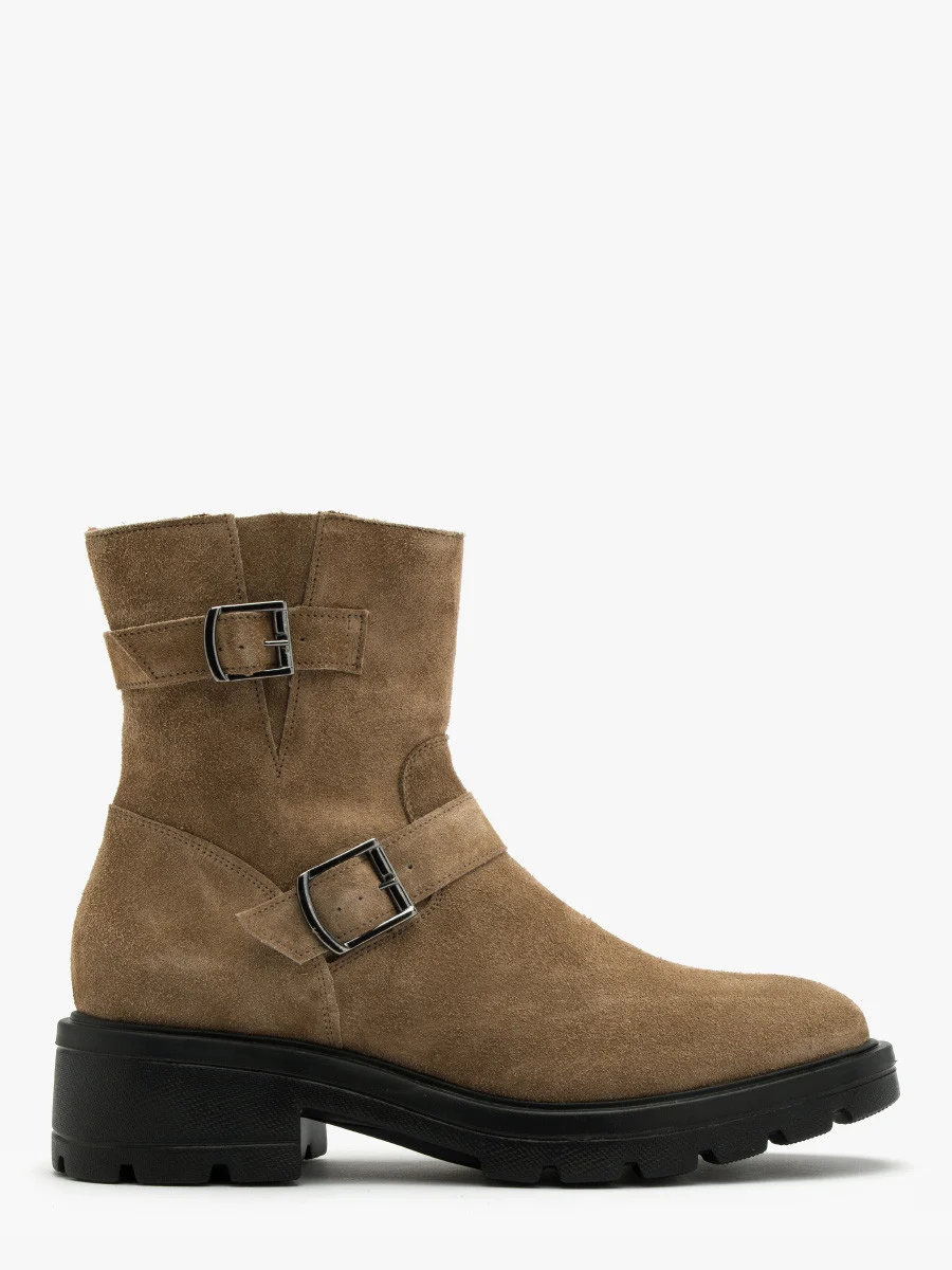 Piaskowe botki ze sprzączkami