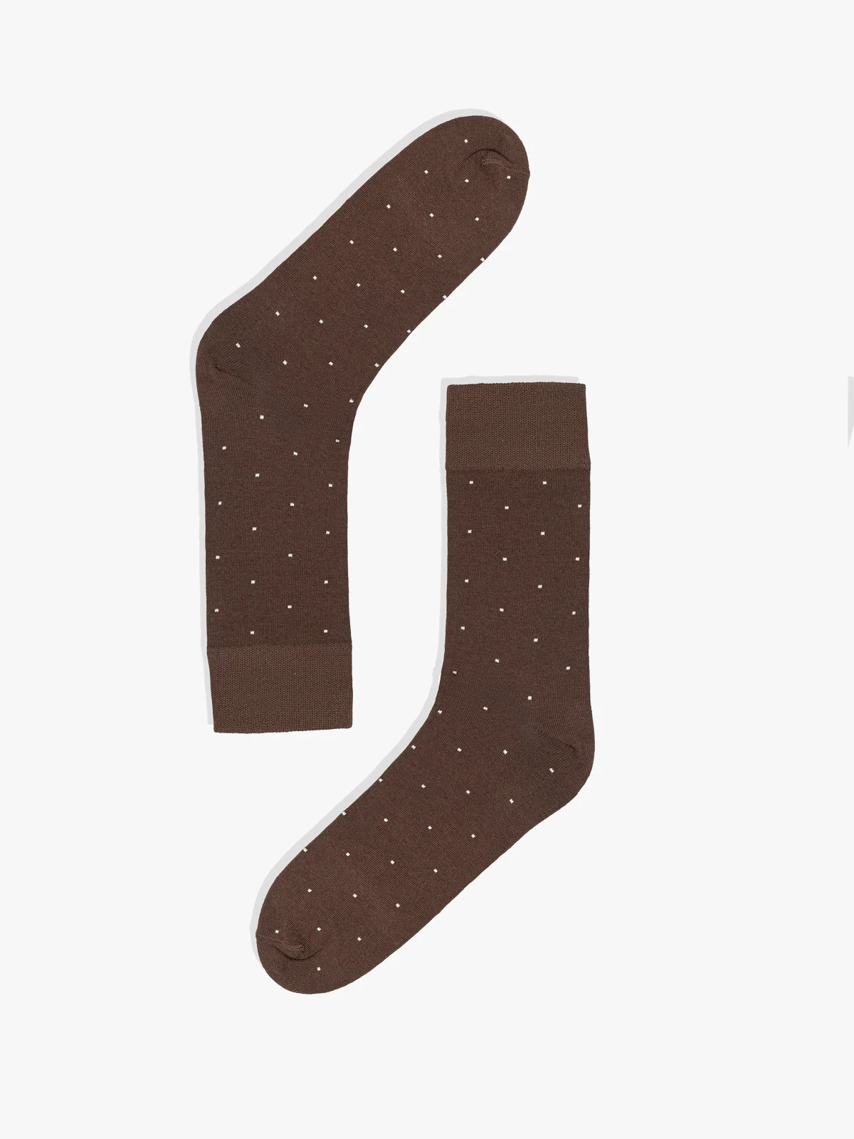 Brązowe skarpety męskie w kropki
