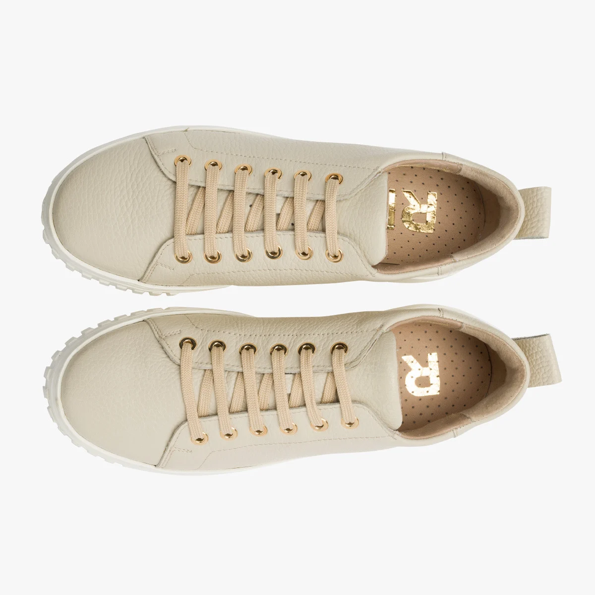 Kremowe półbuty sportowe na lekkiej podeszwie