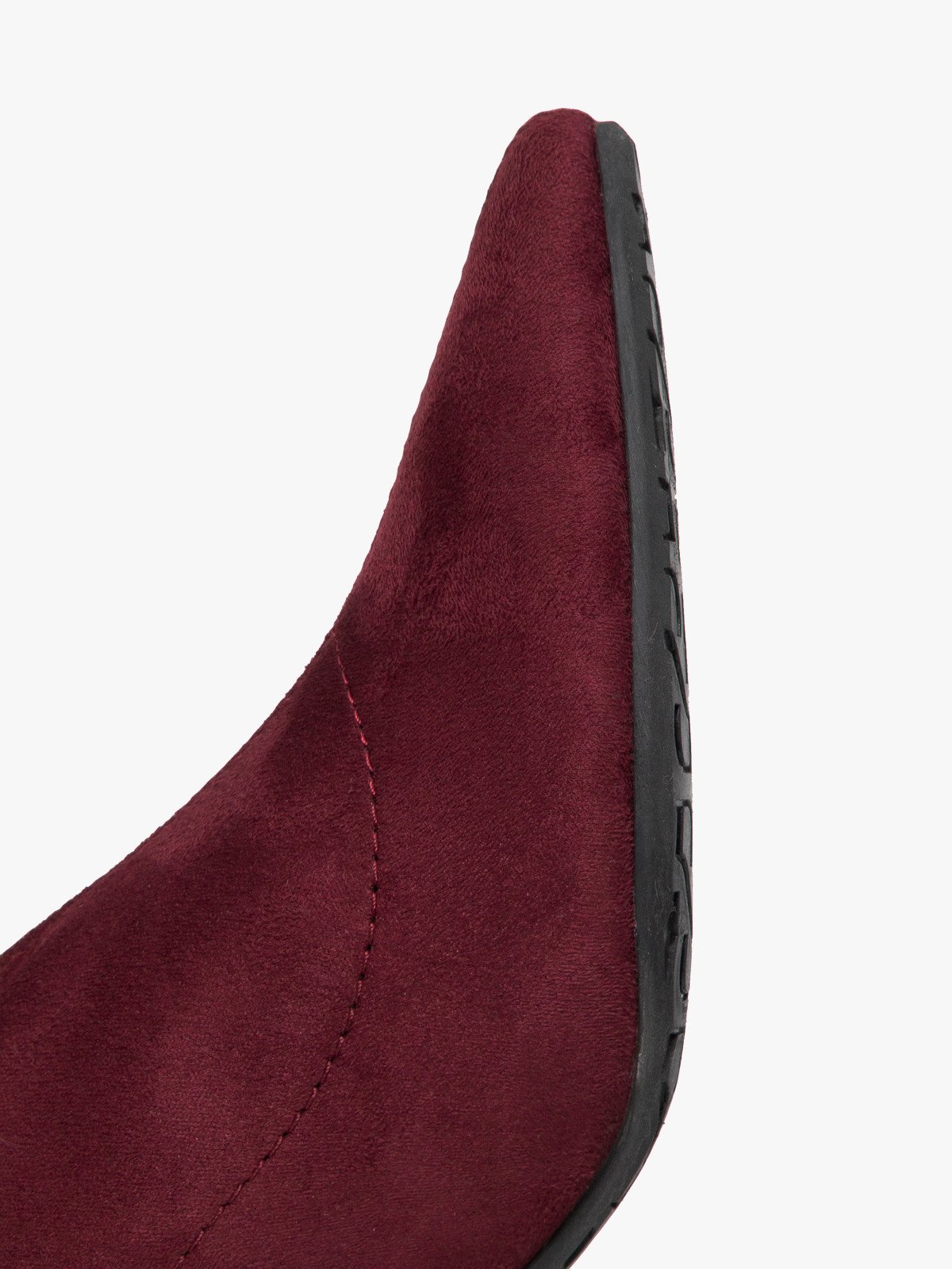 Bordowe elastyczne botki na obcasie