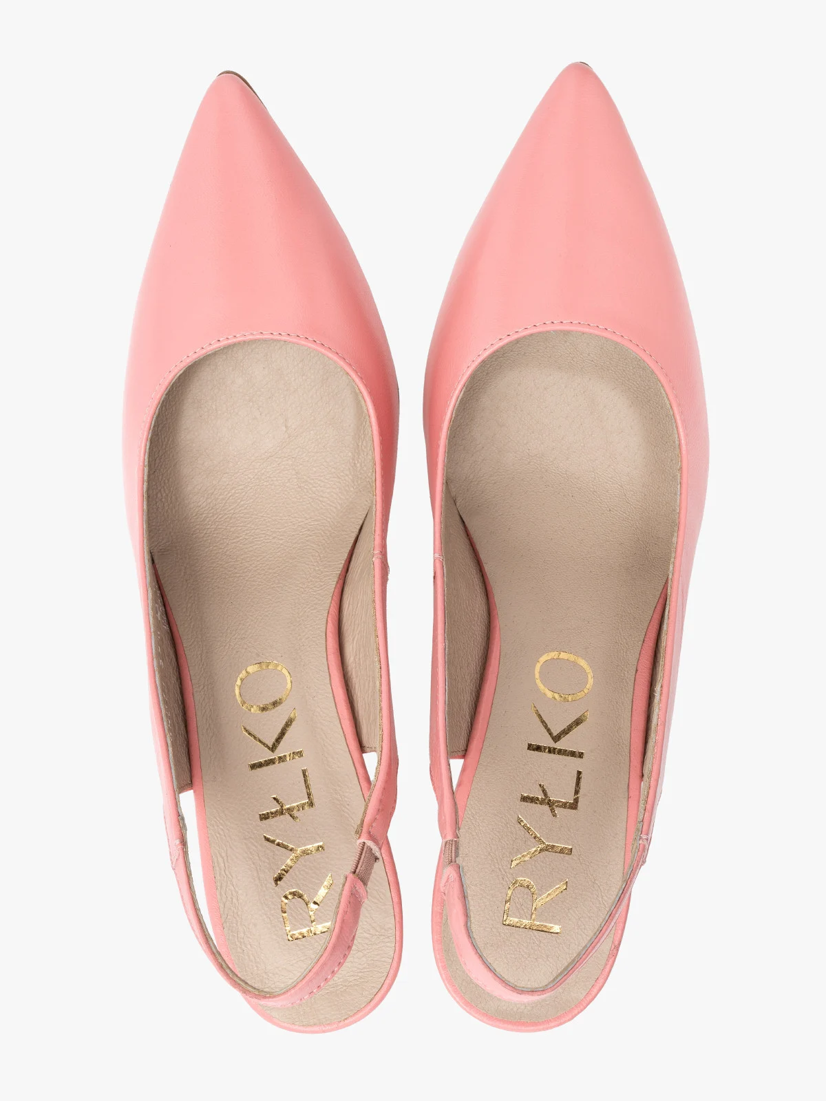 Różowe czółenka damskie z paskiem na pięcie