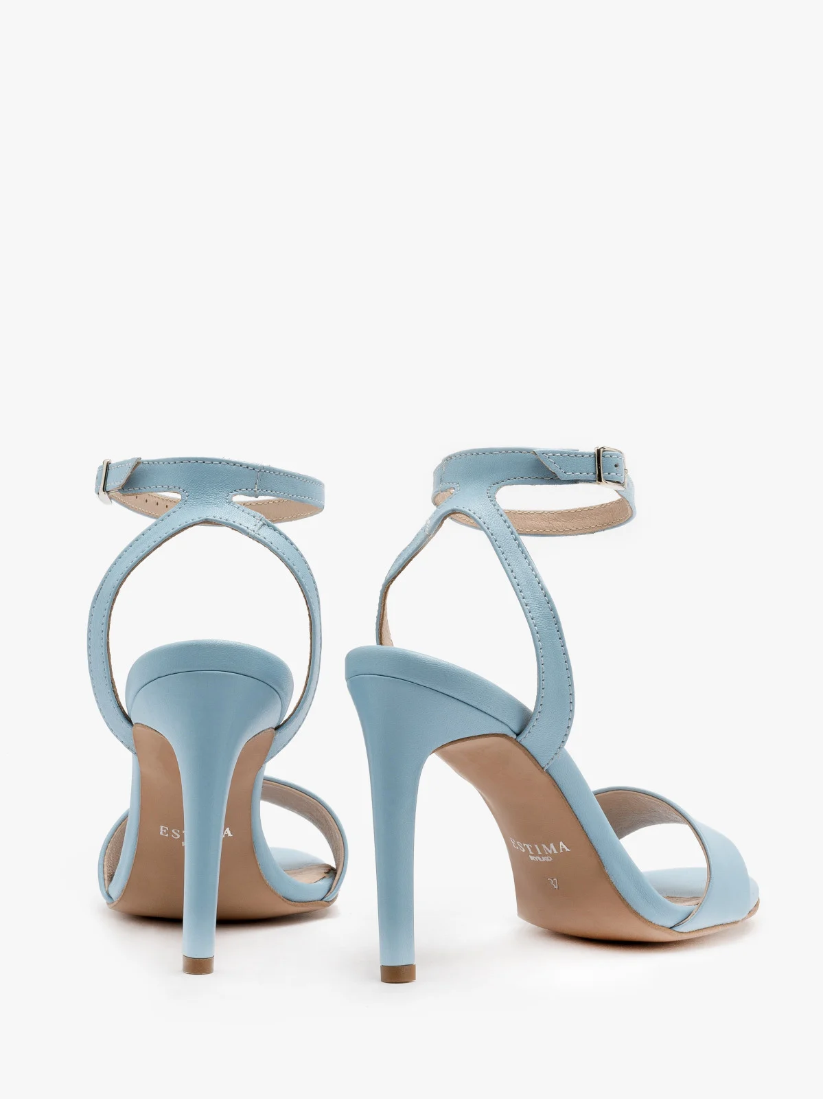 Niebieskie sandały na wysokiej szpilce
