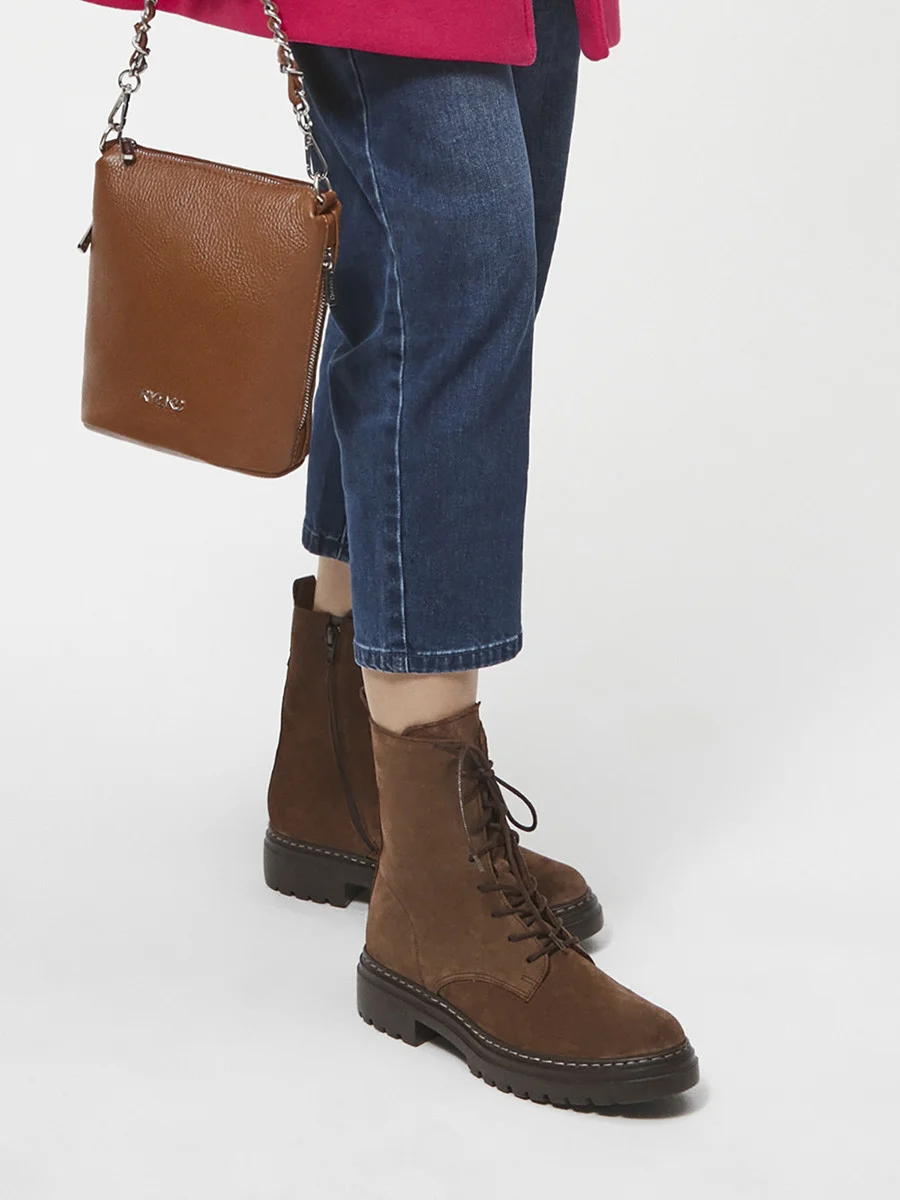 Brązowe trzewiki workery damskie