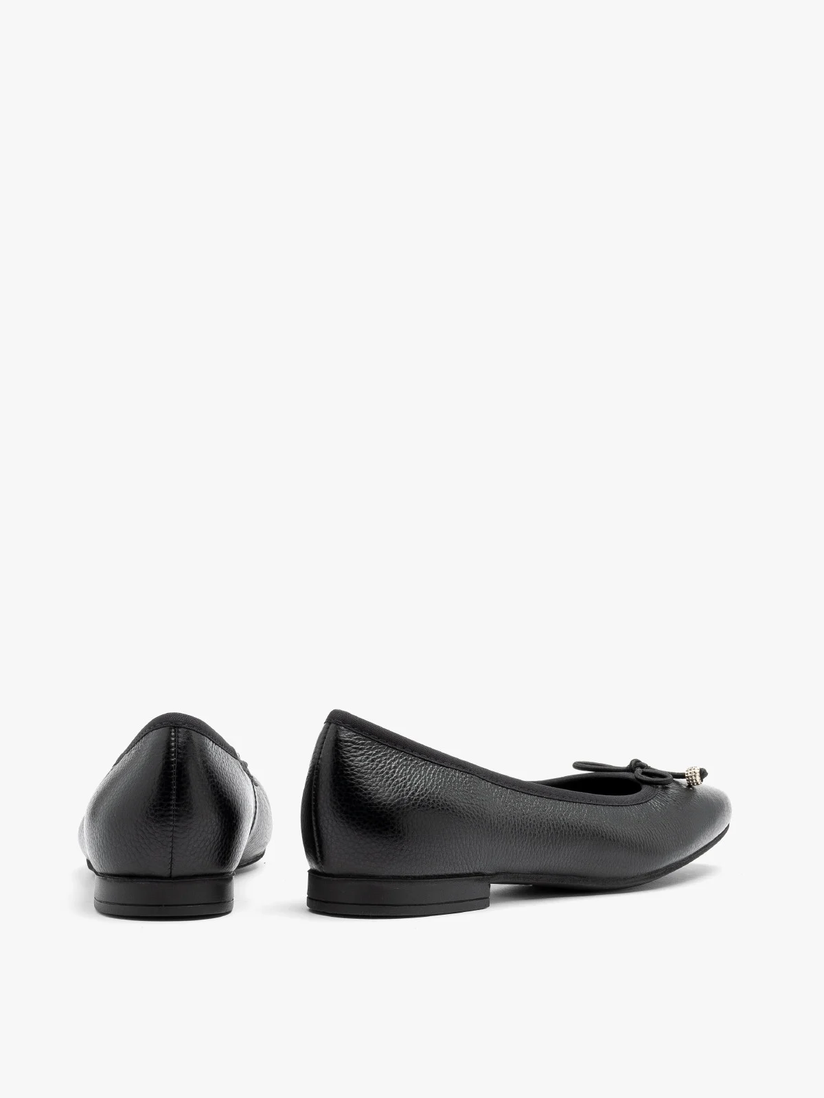 Czarne baleriny damskie z kokardą