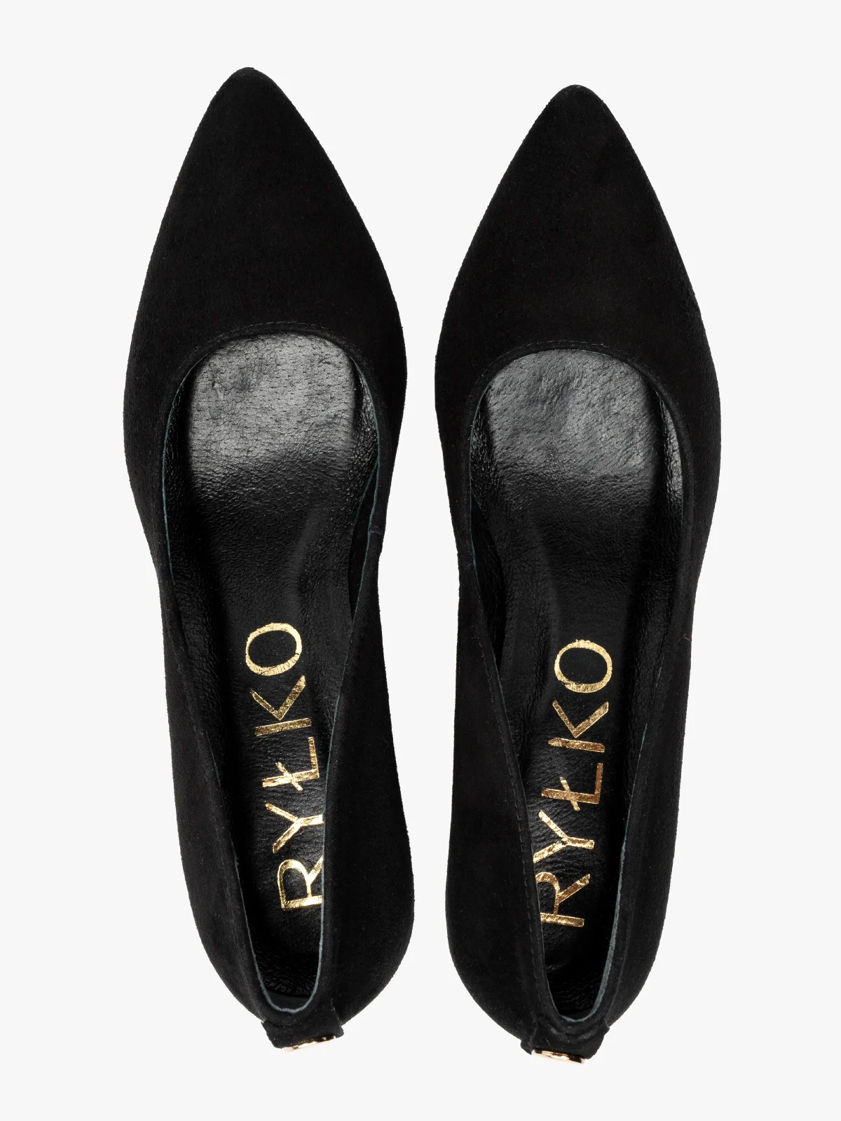 Welurowe czółenka damskie na słupkowym obcasie