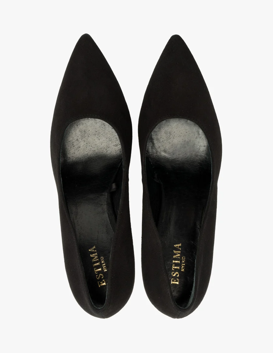 Czarne czółenka na wysokim obcasie