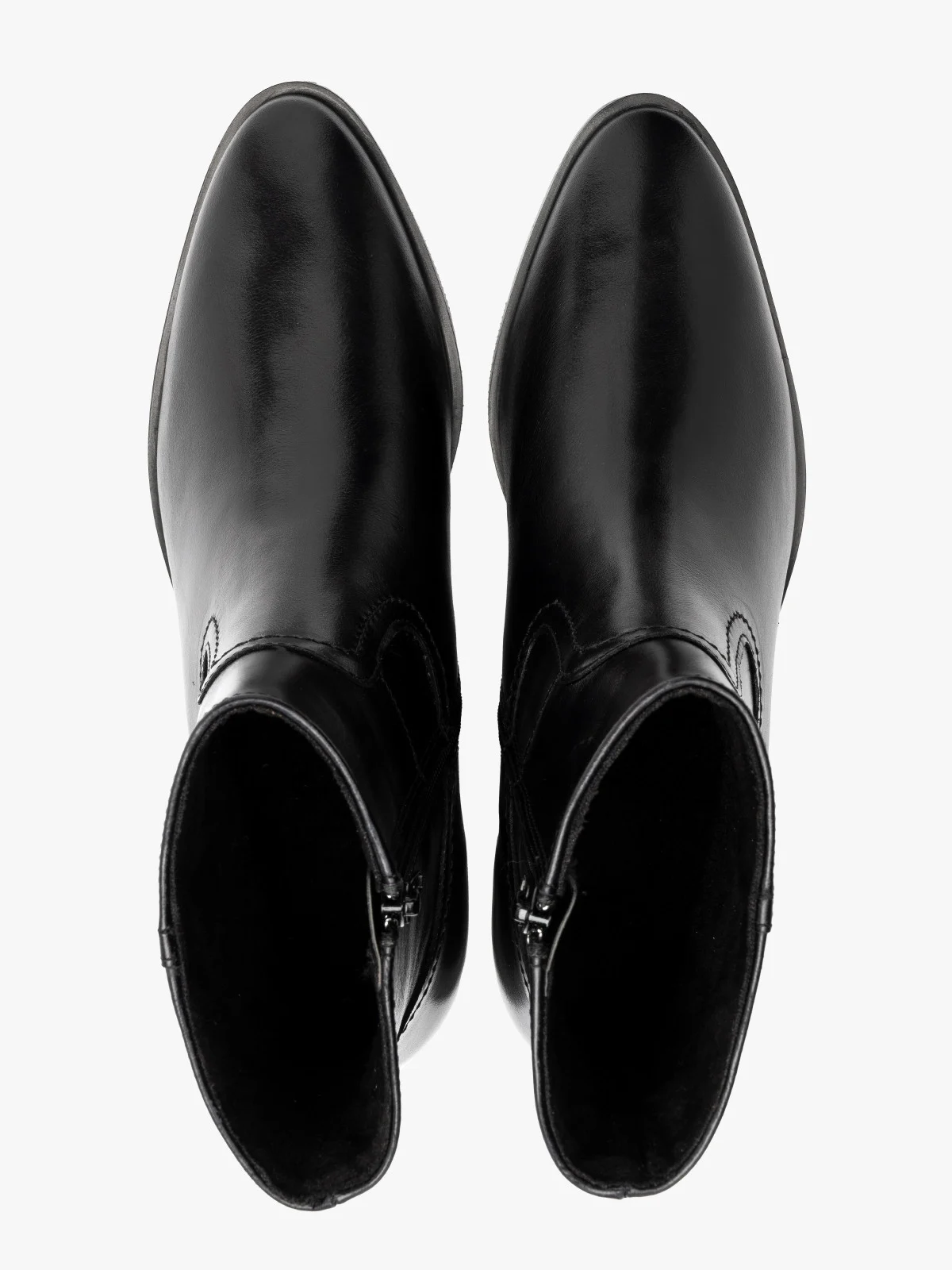 Czarne botki damskie na niskim klocku