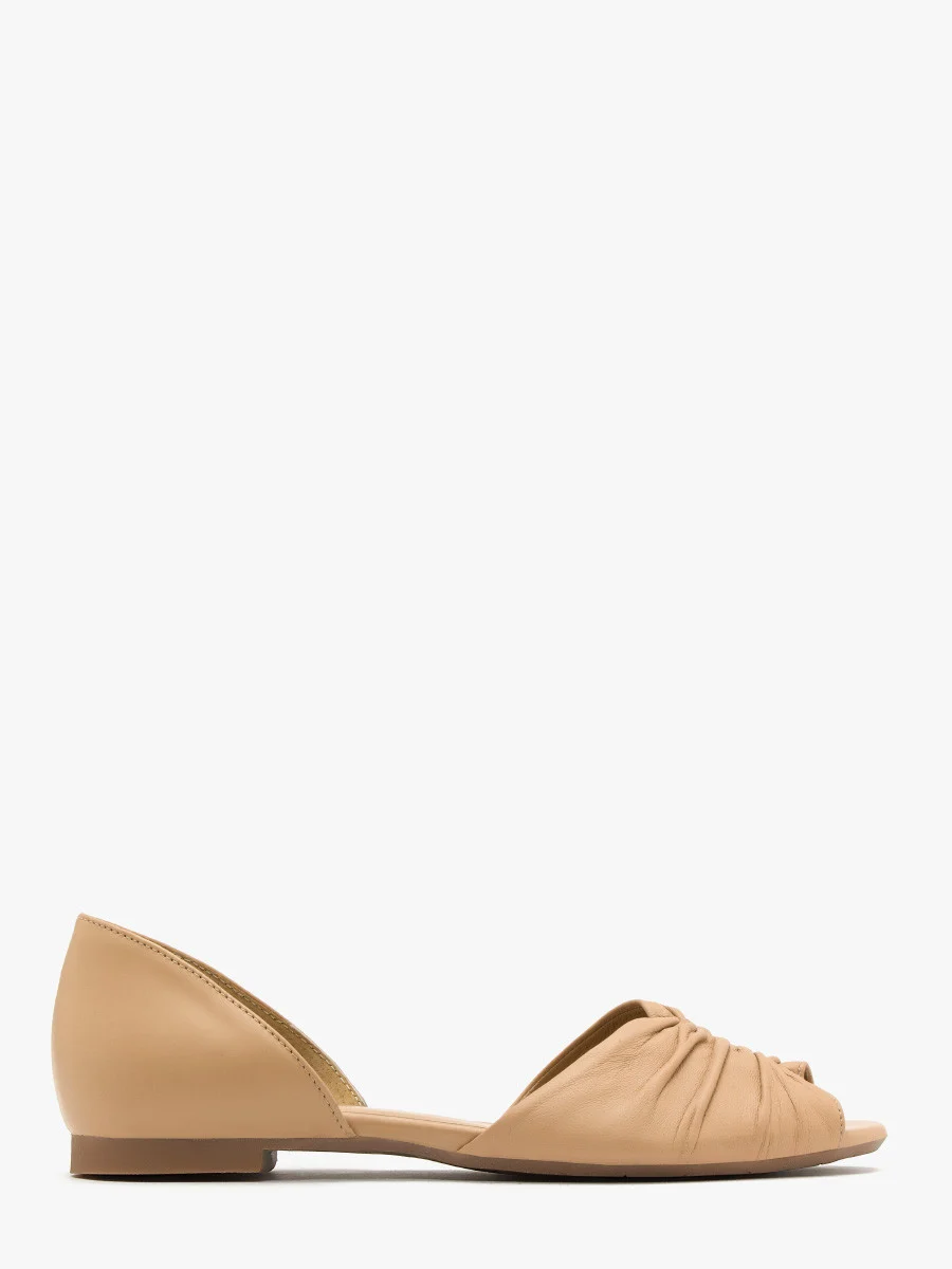 Beżowe baleriny z odkrytymi palcami