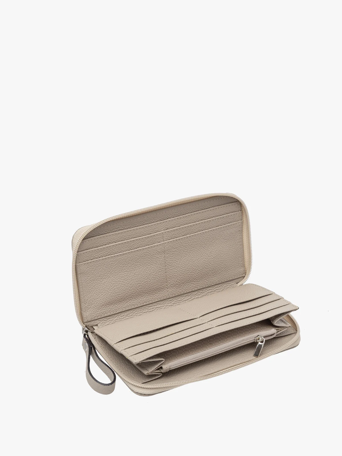 Beżowy portfel damski na zamek