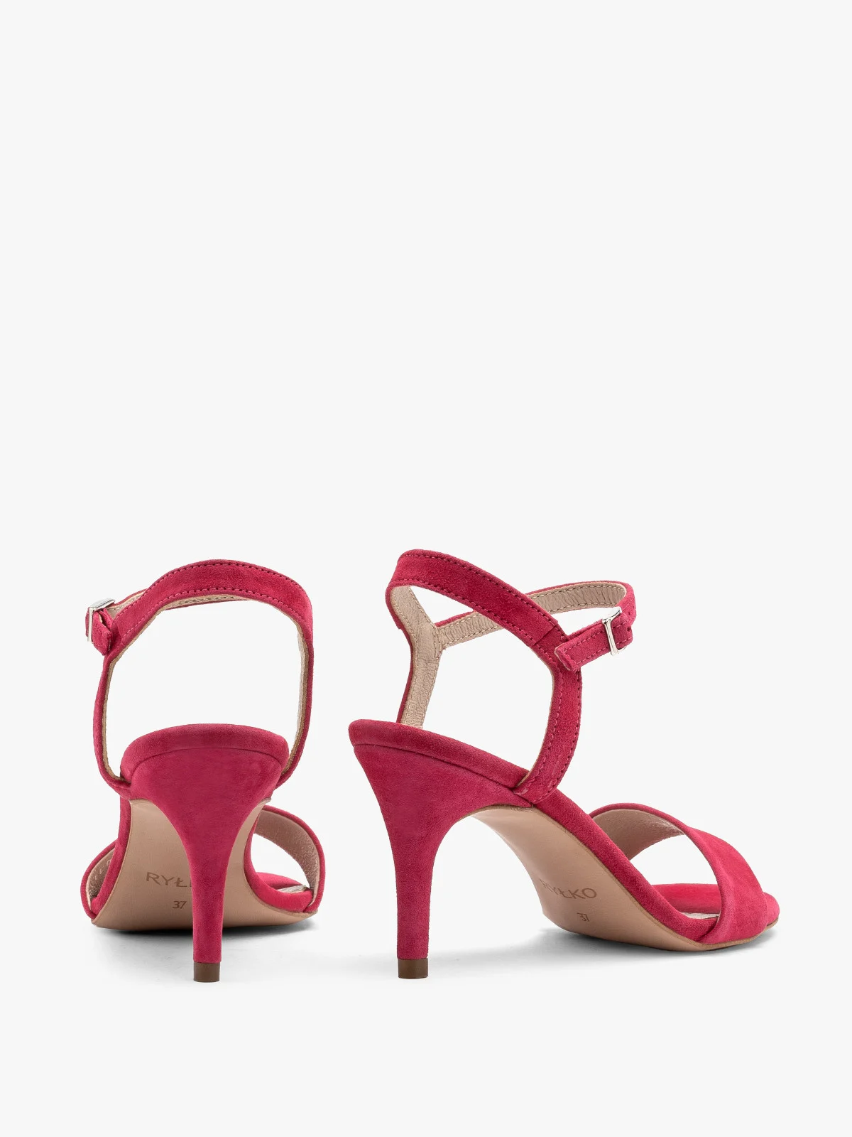 Sandały w kolorze fuksji na szpilce