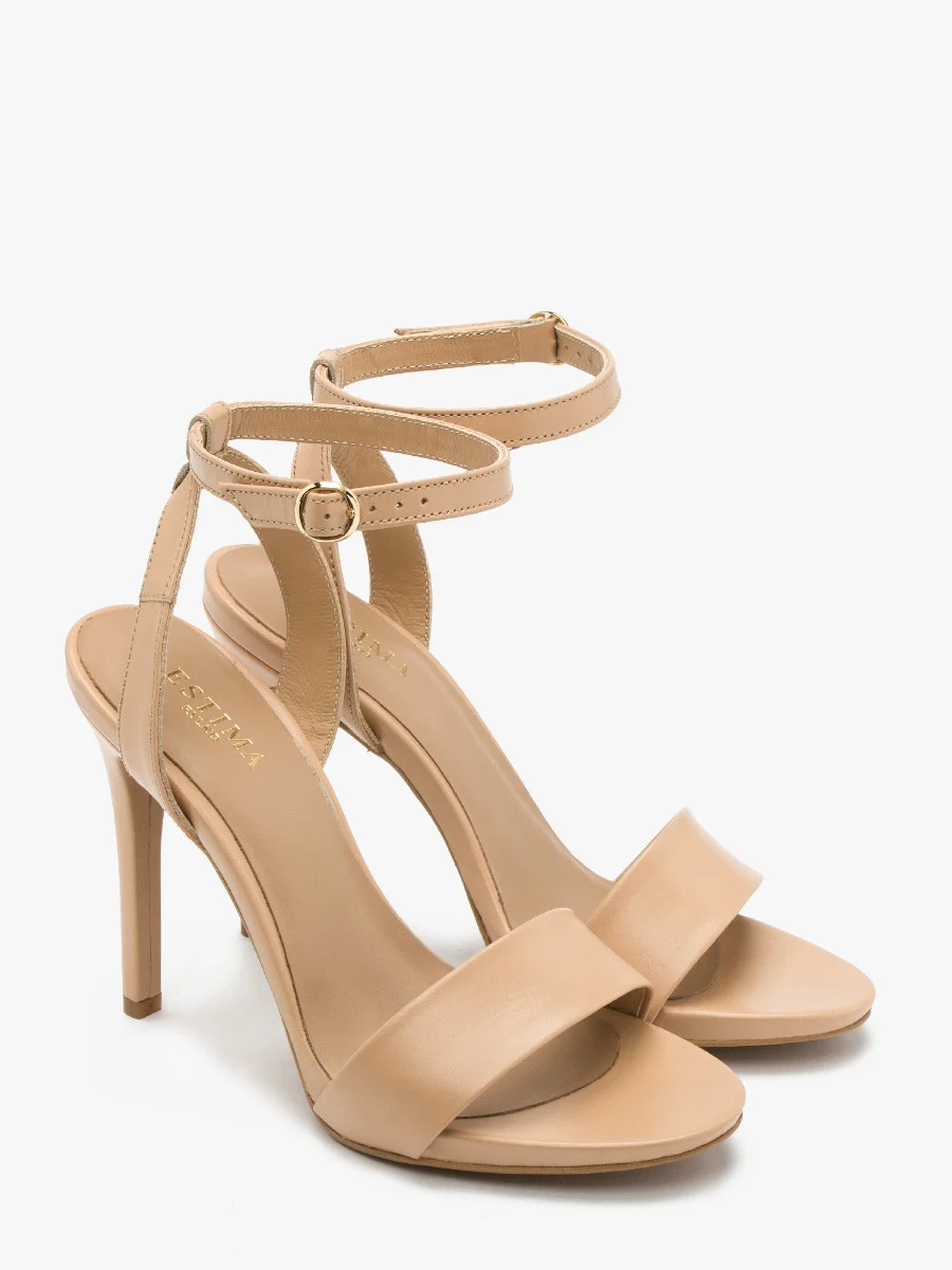 Beżowe sandały na wysokiej szpilce