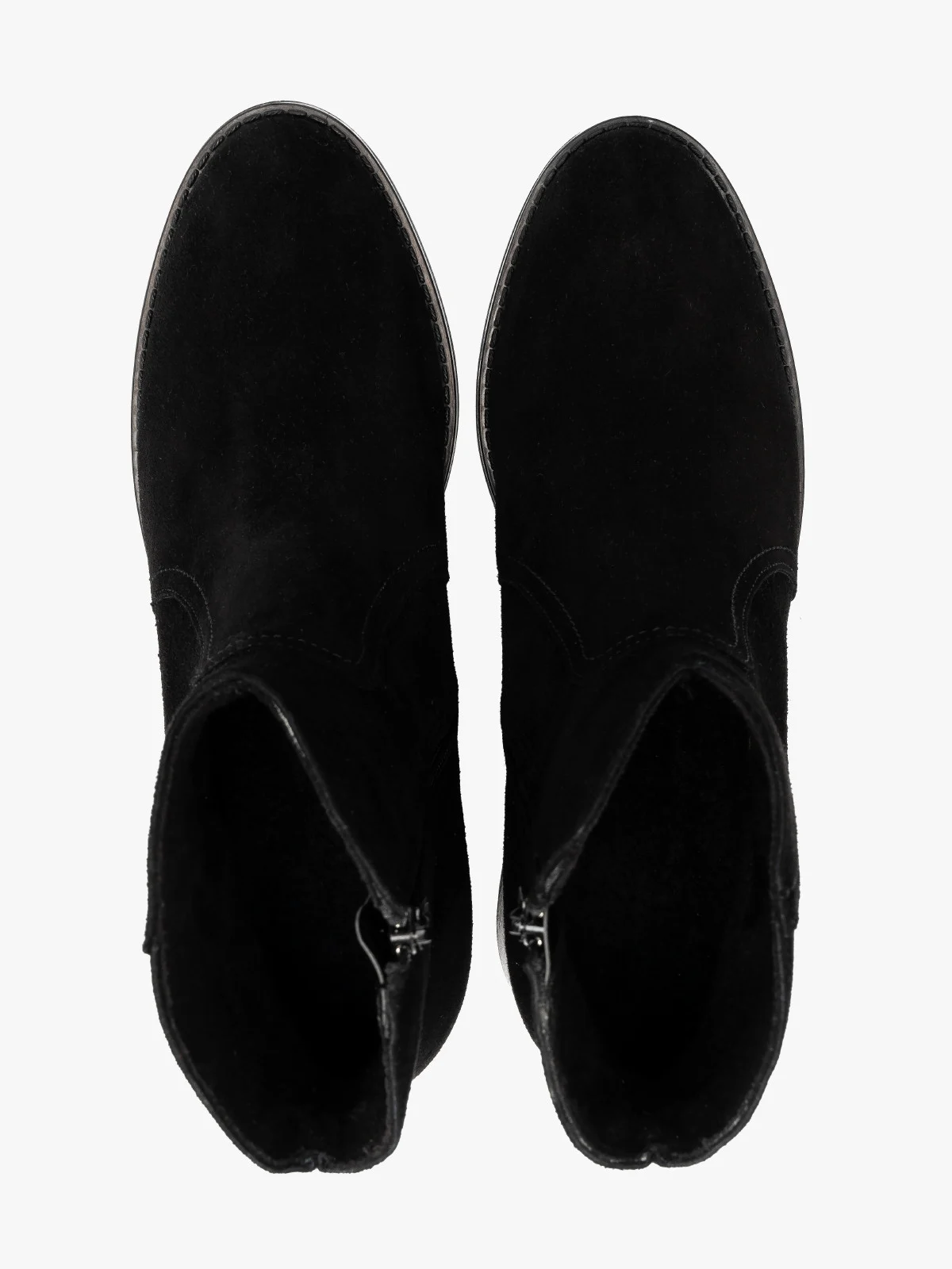 Czarne, welurowe botki damskie
