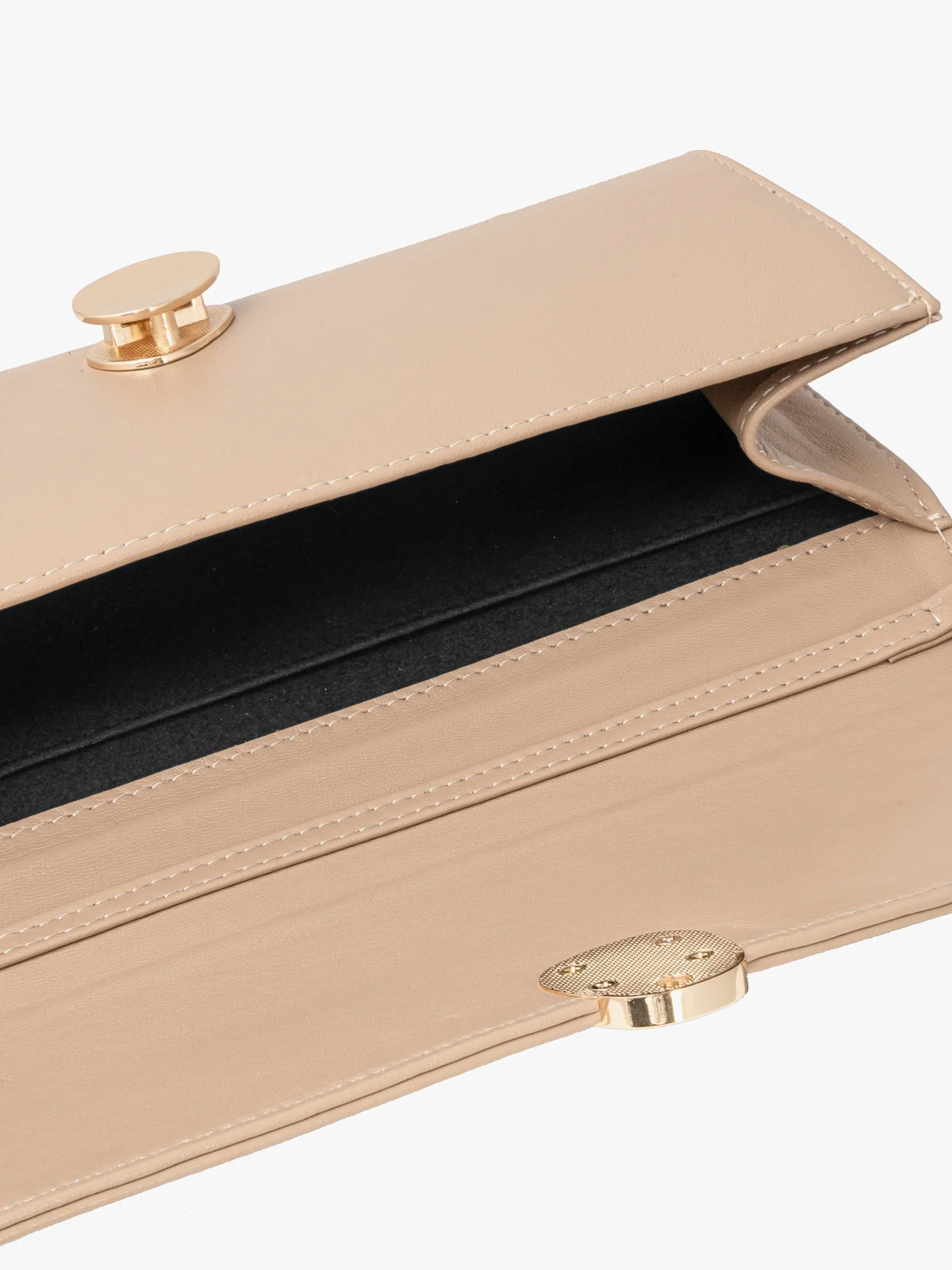 Elegancka beżowa torebka z ozdobnym zapięciem