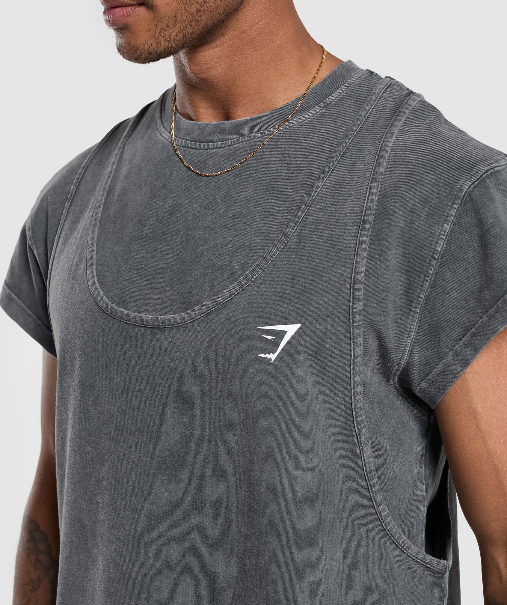 Washed Double Layer T-Shirt